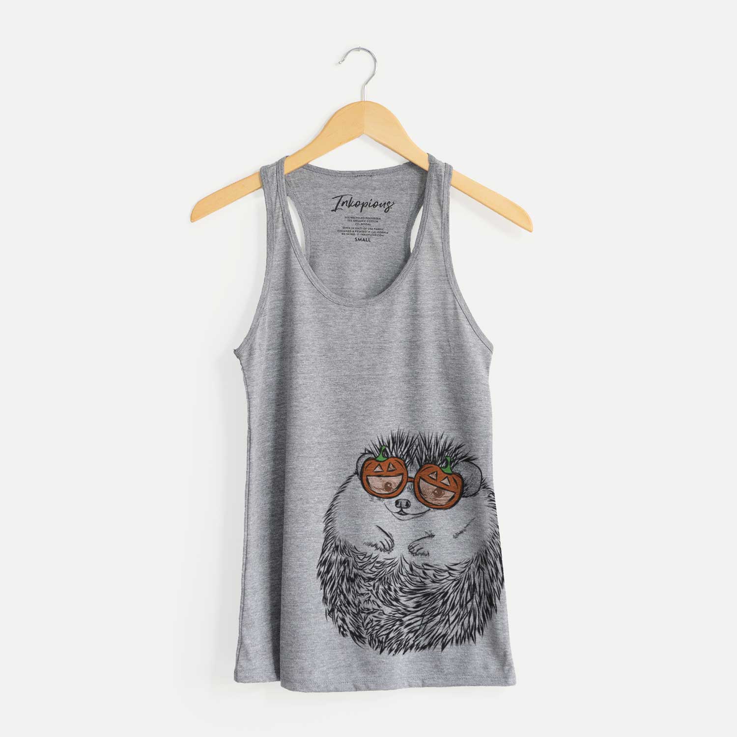 Hand-drawn sketch of Sid the Hedgehog wearing pumpkin glasses on a Grey pumpkin collection