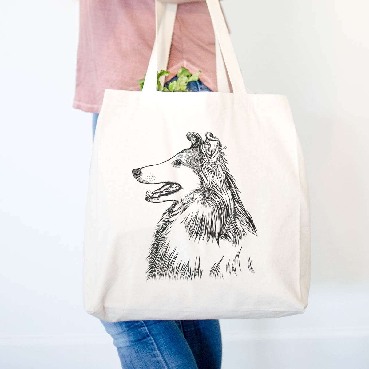 Profile Rough Collie - Tote Bag