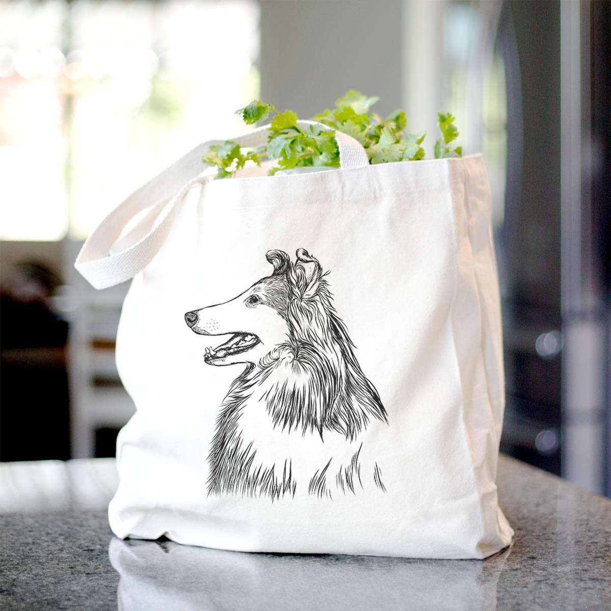 Profile Rough Collie - Tote Bag