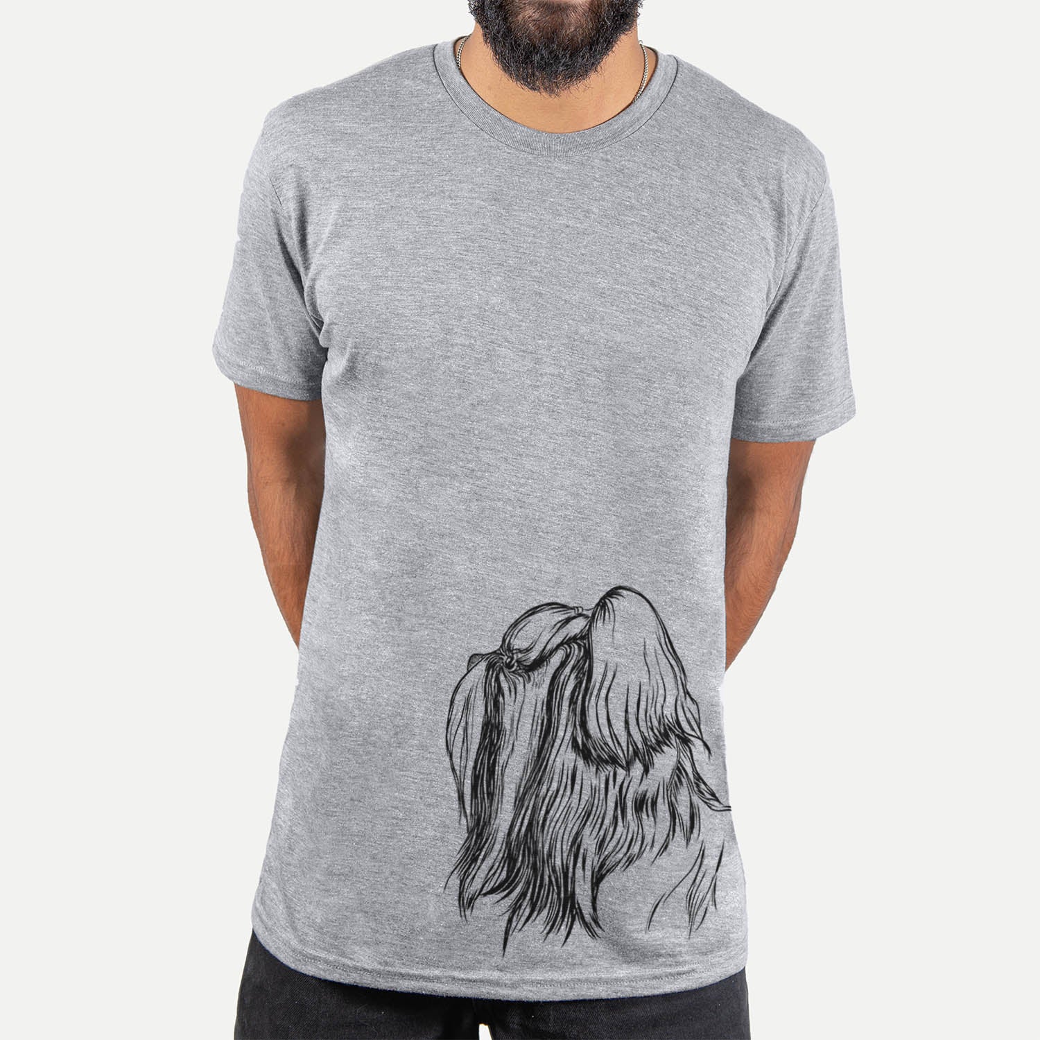 Profile Shih Tzu Long Coat - Unisex Crewneck