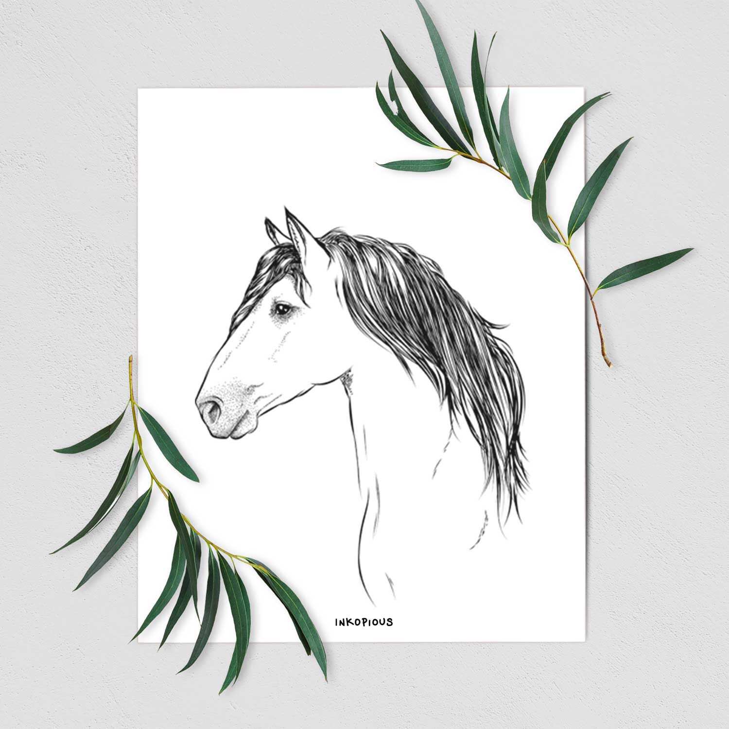 Profile Buckskin Horse Art Print