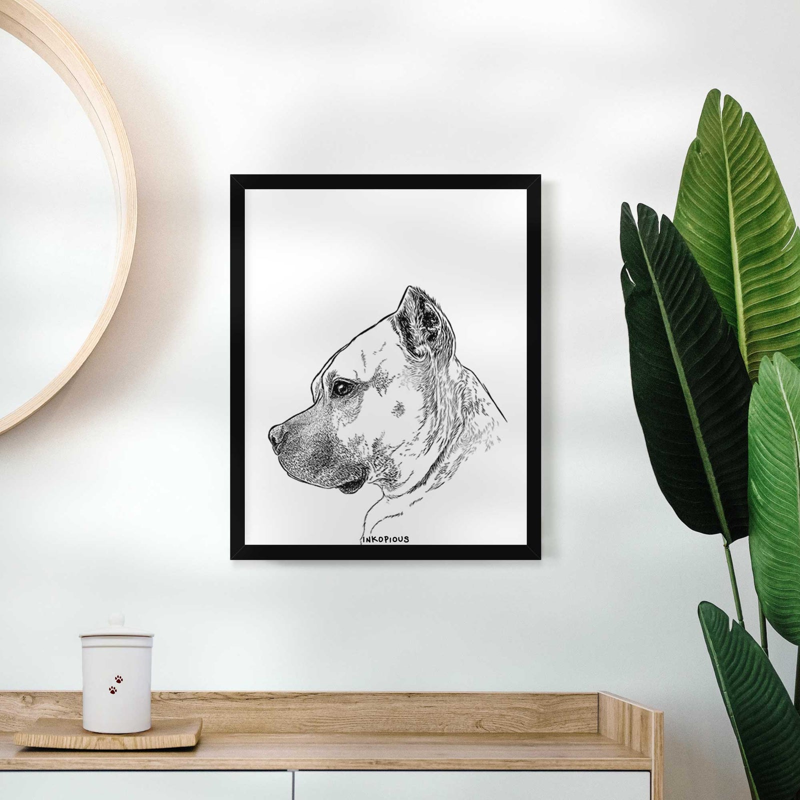 Profile Henry the American Staffordshire Terrier Art Print