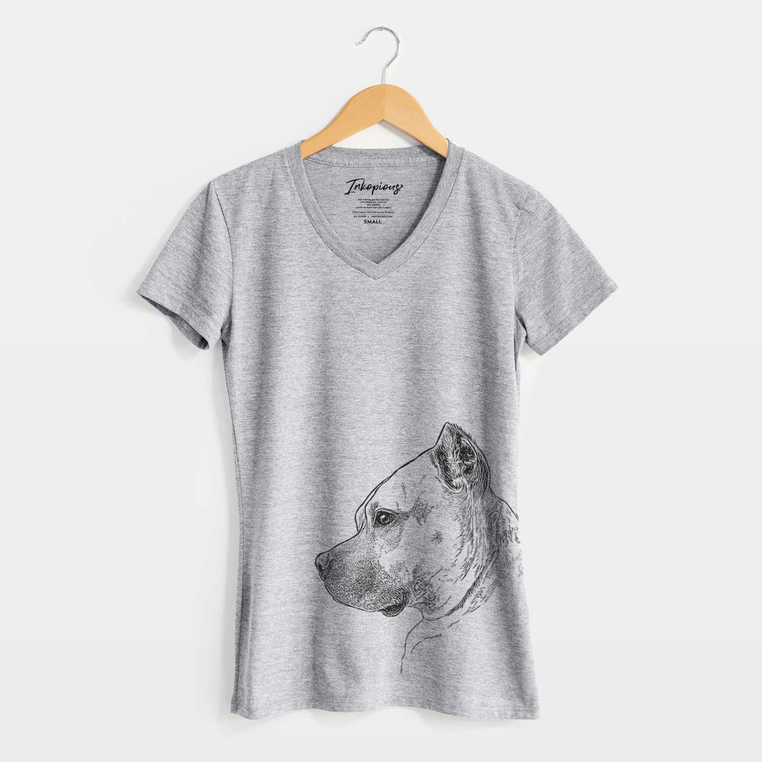 Profile Henry the American Staffordshire Terrier - Women's V-neck Shirt