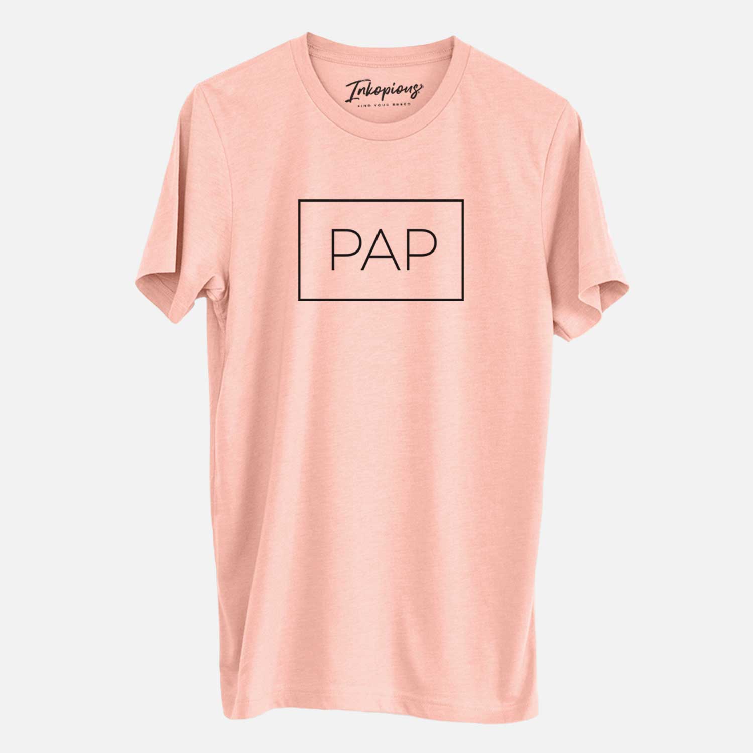 'Pap Boxed' design on a Peach Unisex crewneck