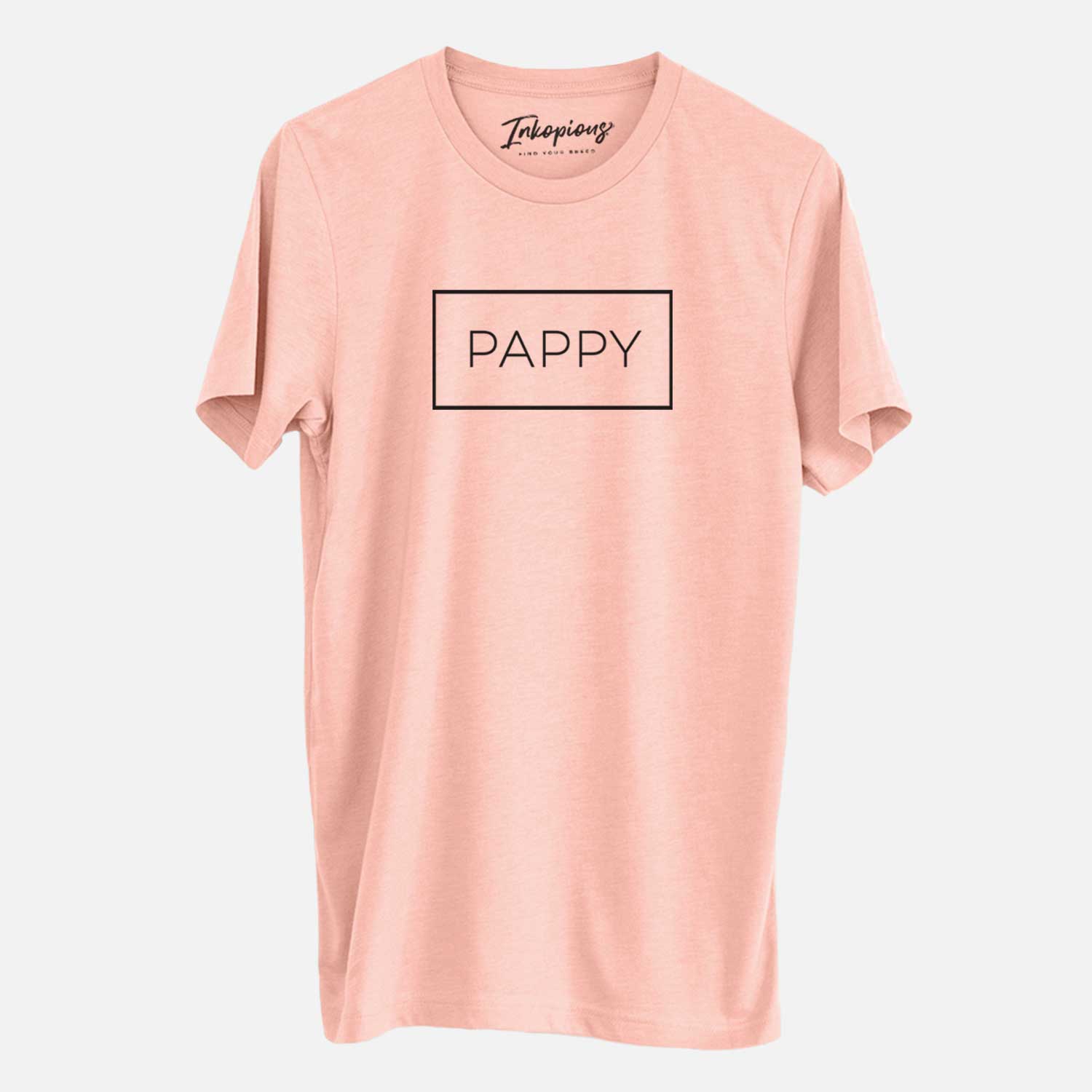 'Pappy Boxed - 1 Line' design on a Peach Unisex crewneck