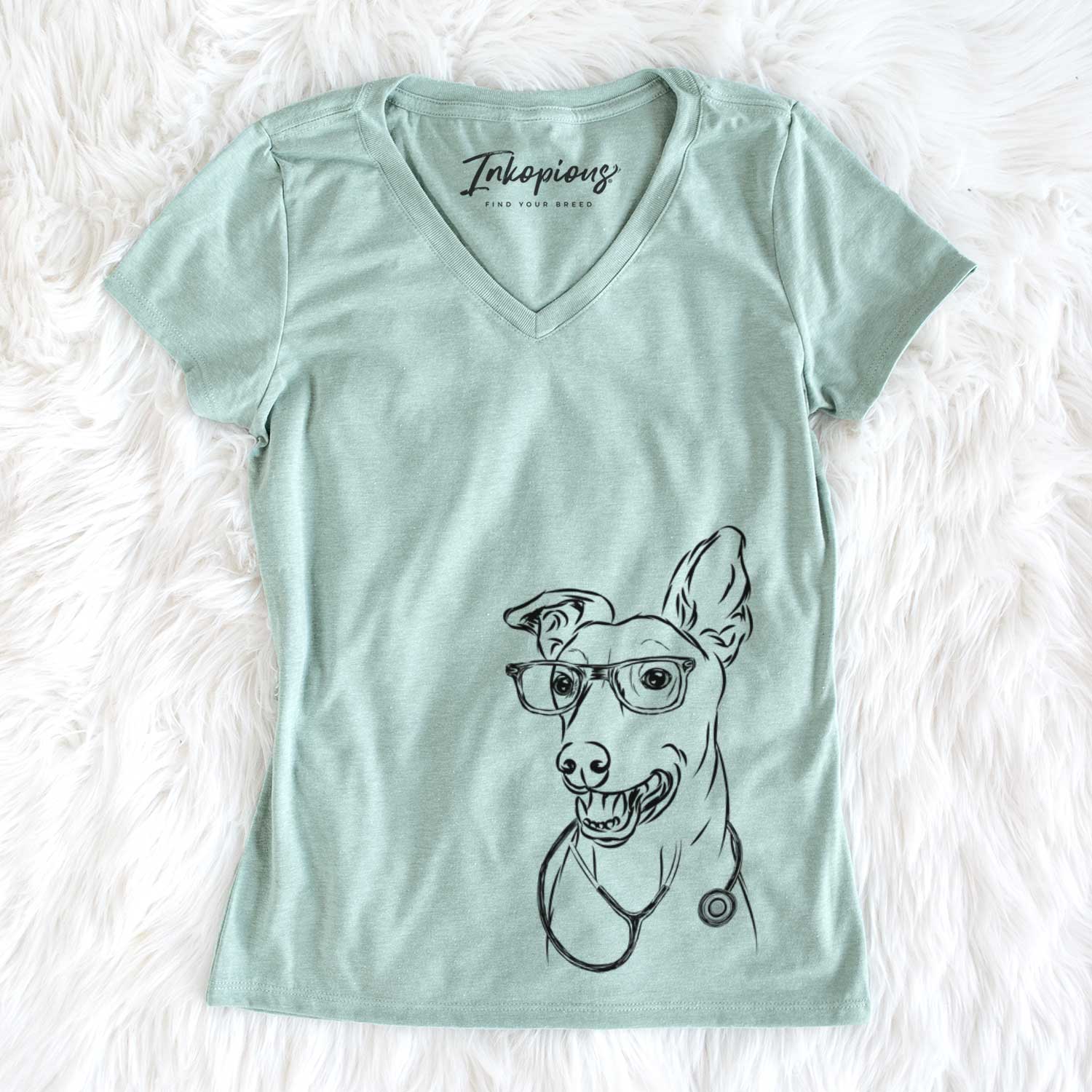 Frosty the Greyhound - Women's V-neck Shirt
