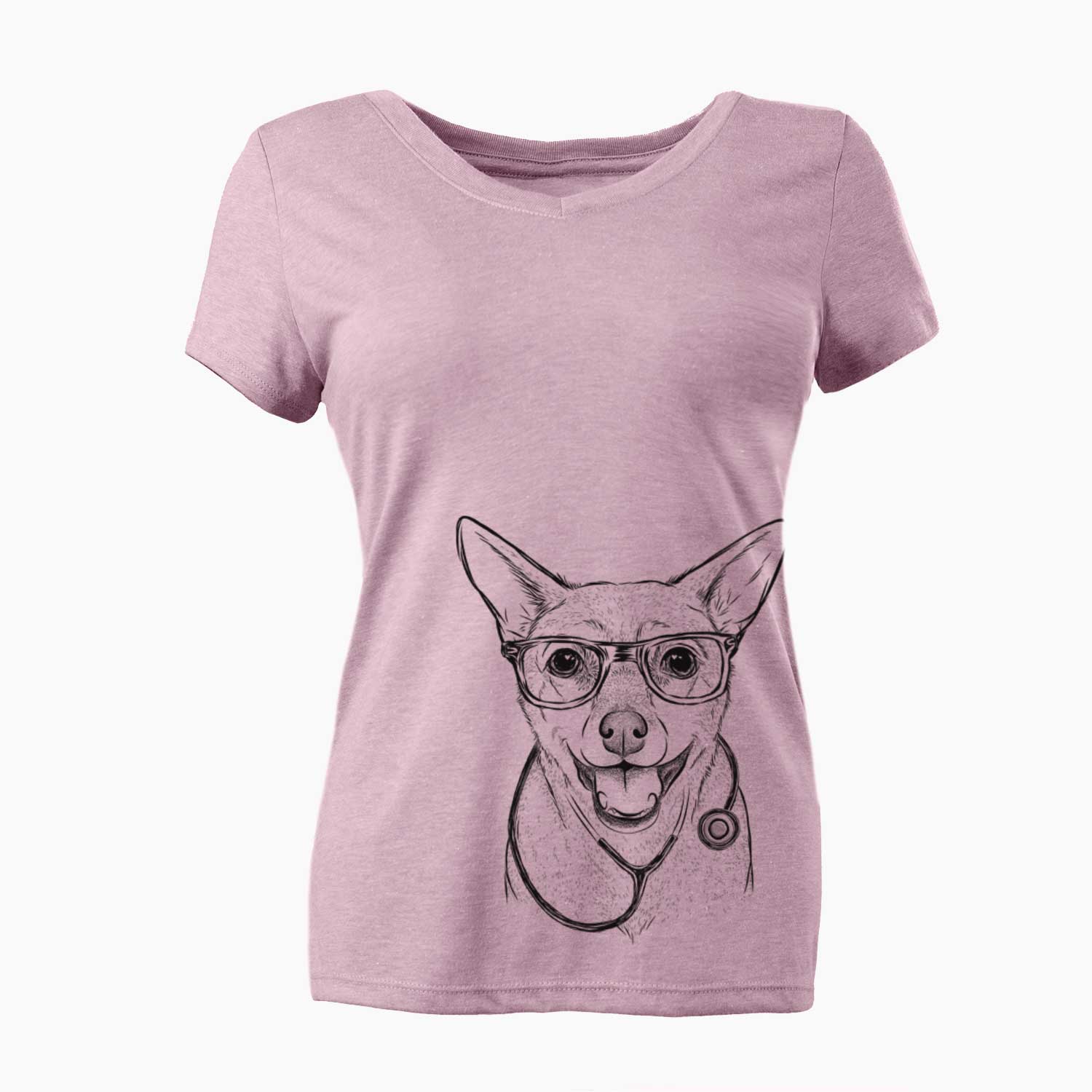 Georgie the Chiweenie - Women's V-neck Shirt