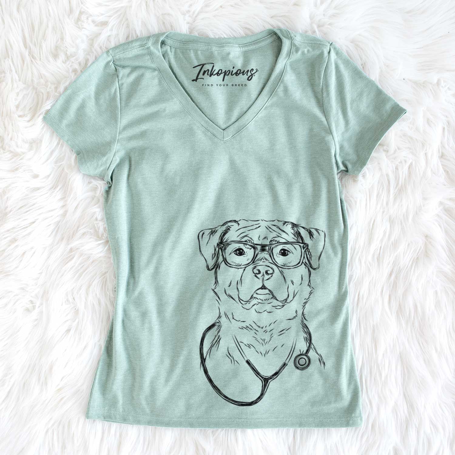 Rocky the Rottweiler - Women's V-neck Shirt