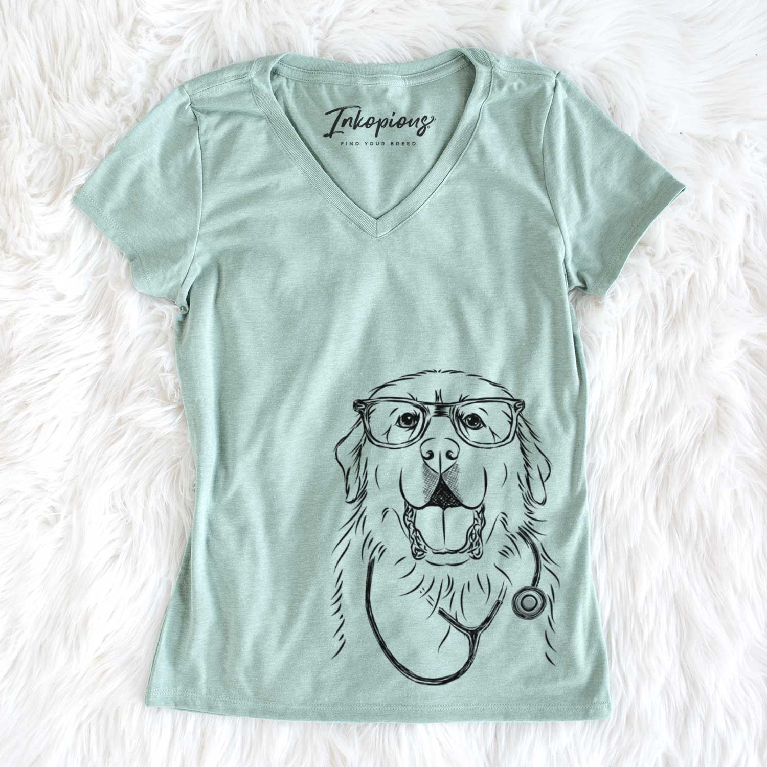 Zeus the Great Pyrenees - Women's V-neck Shirt