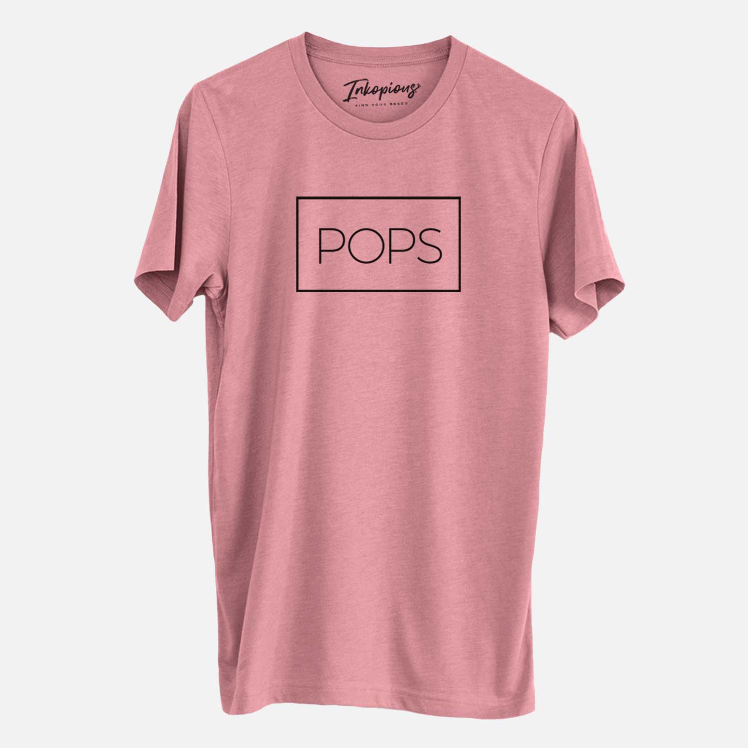 'Pops Boxed 1 line' design on a Mauve Unisex crewneck