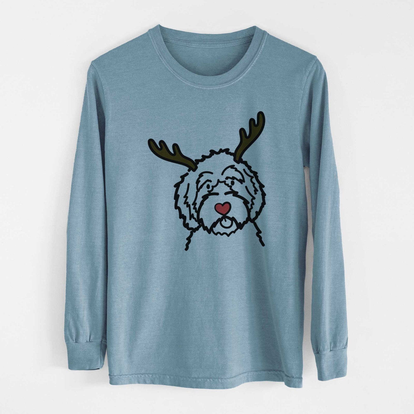 Red Nose Aussiedoodle - Heavyweight 100% Cotton Long Sleeve