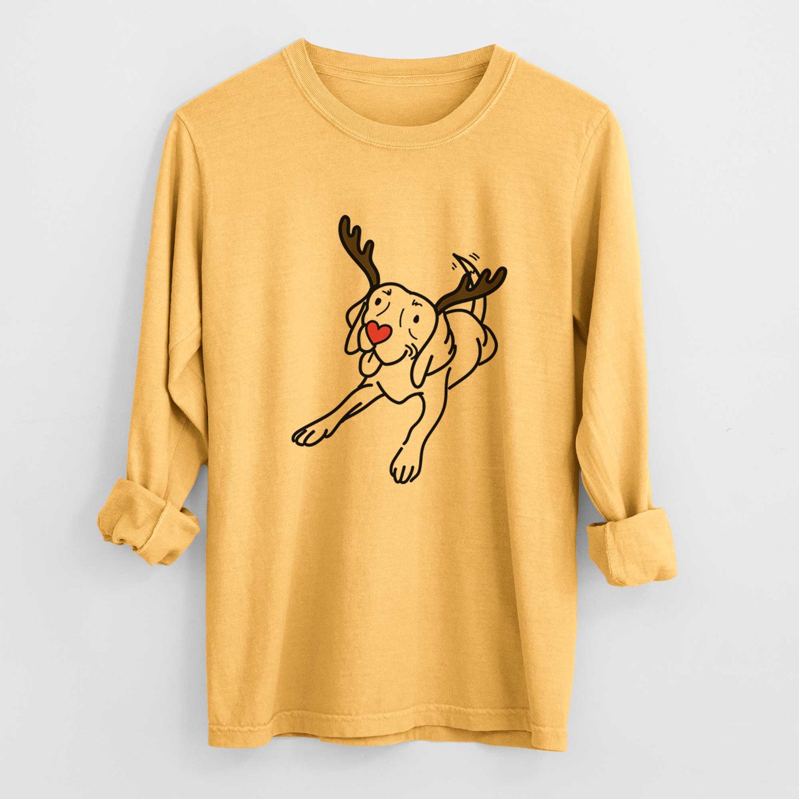 Red Nose Beagle - Bagel - Heavyweight 100% Cotton Long Sleeve