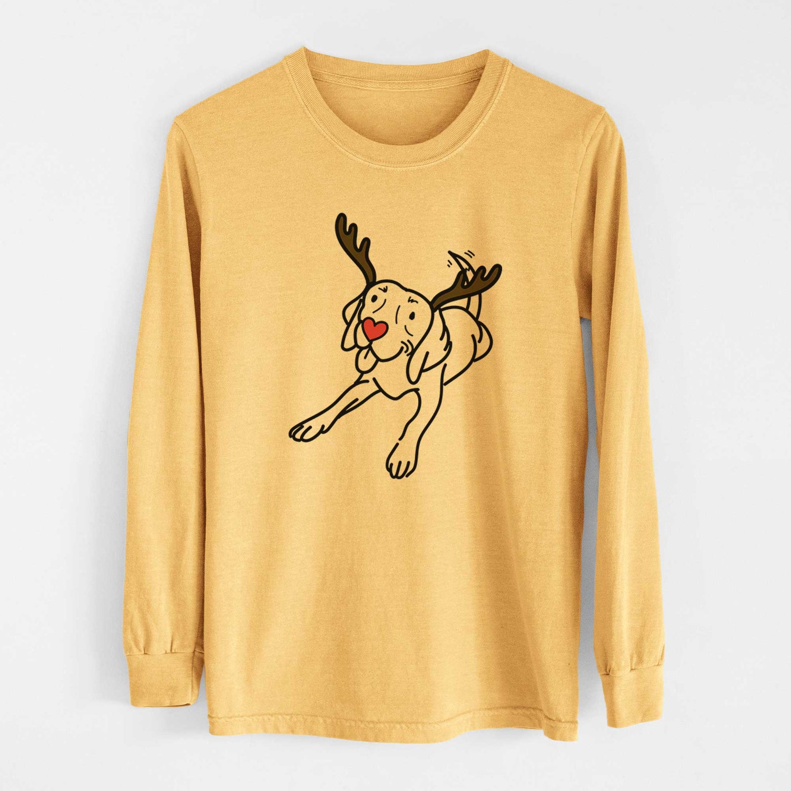 Red Nose Beagle - Bagel - Heavyweight 100% Cotton Long Sleeve