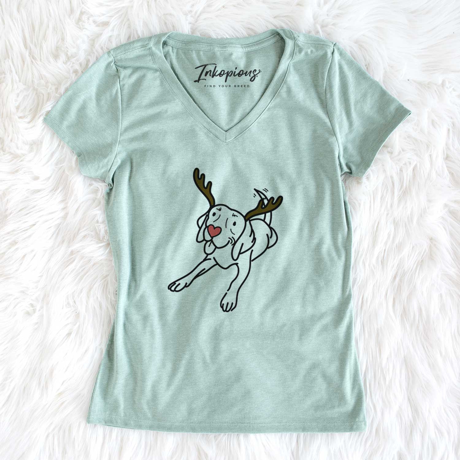 Red Nose Beagle - Bagel - Women's V-neck Shirt