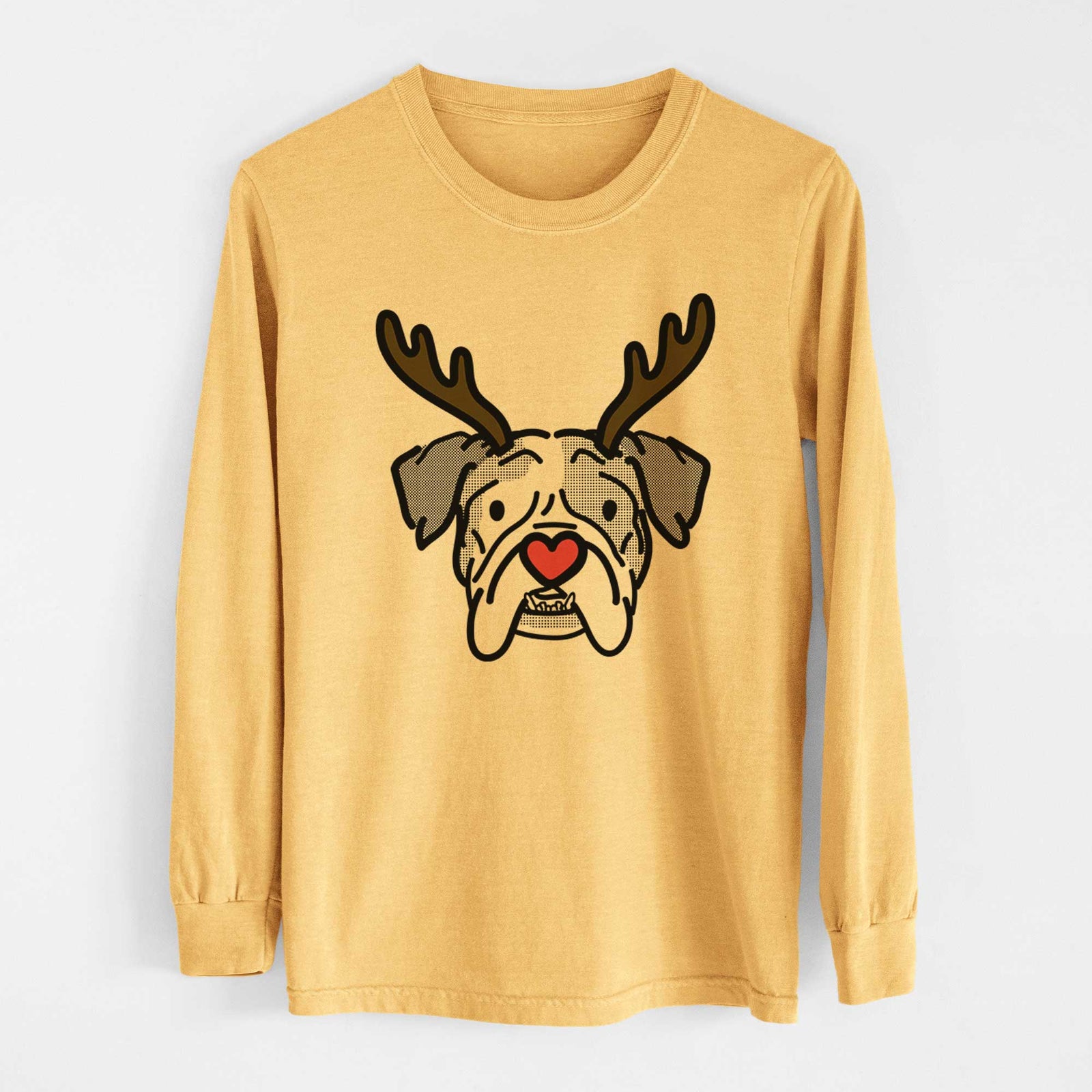 Red Nose English Bulldog - Bailey - Heavyweight 100% Cotton Long Sleeve