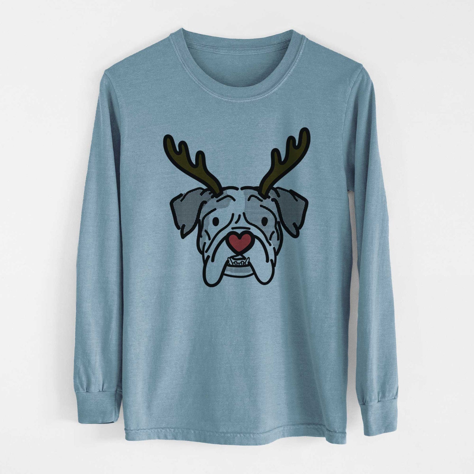 Red Nose English Bulldog - Bailey - Heavyweight 100% Cotton Long Sleeve