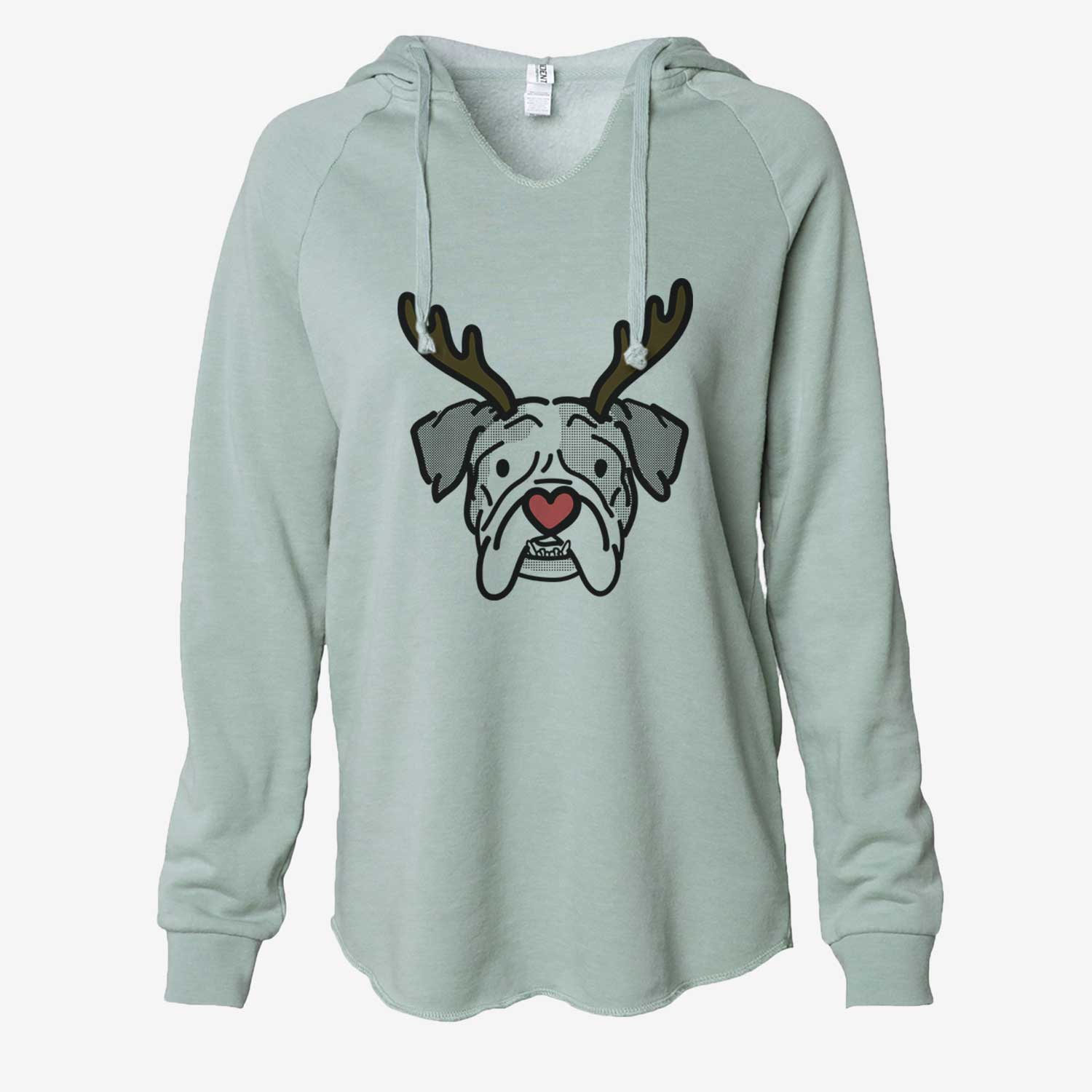 Red Nose English Bulldog - Bailey - Cali Wave Hooded Sweatshirt