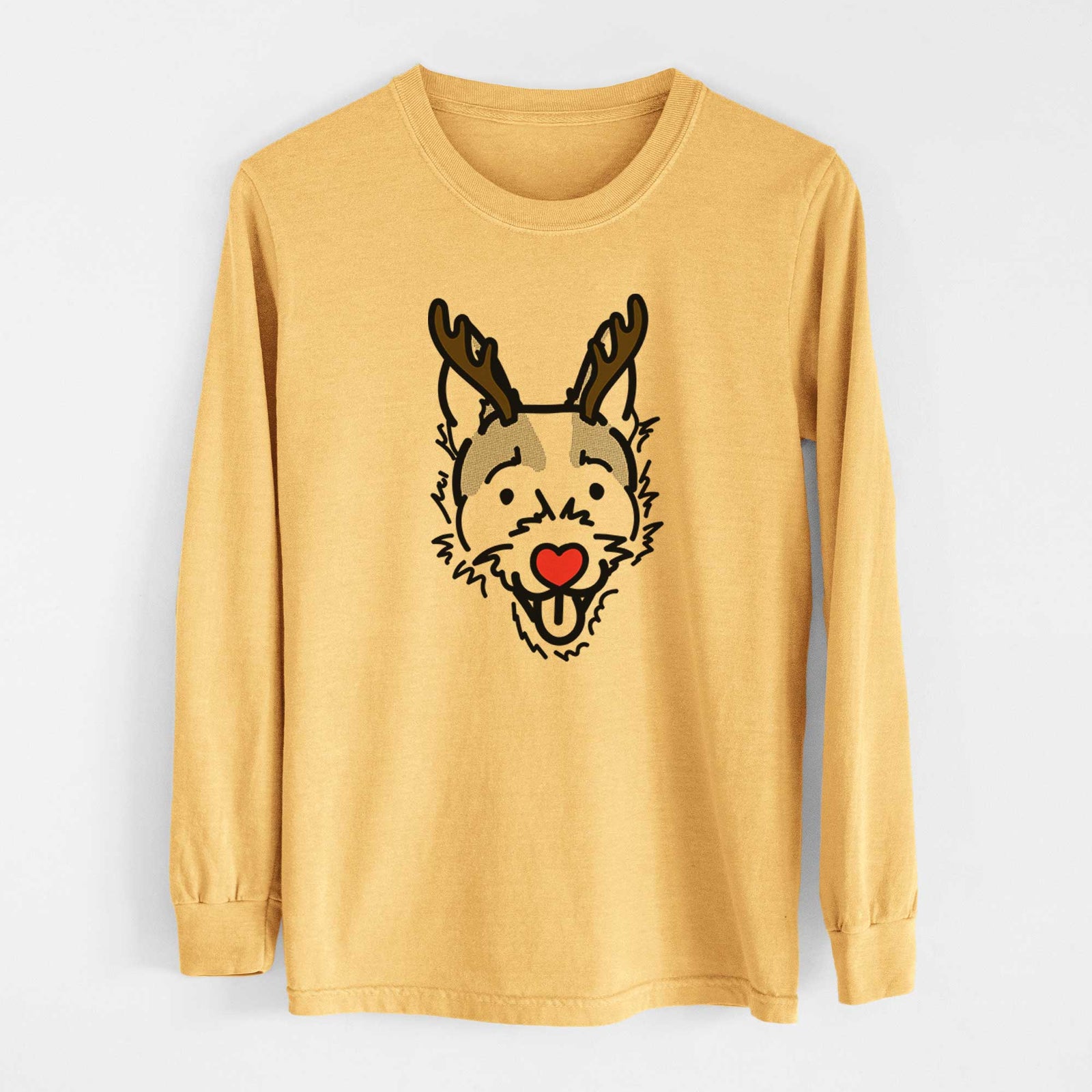 Red Nose Jack Russell Terrier - Baxter - Heavyweight 100% Cotton Long Sleeve
