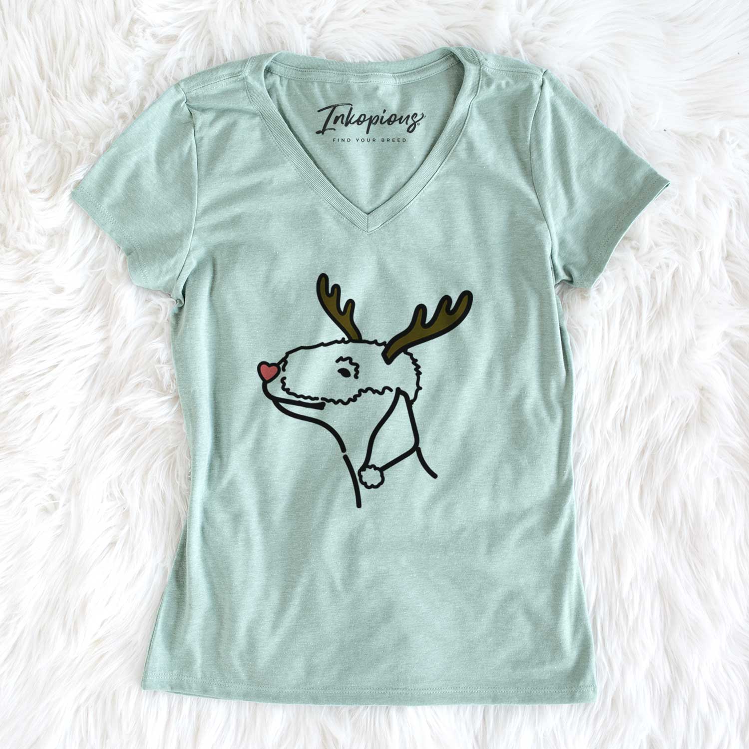 Red Nose Bedlington Terrier - Women's V-neck Shirt