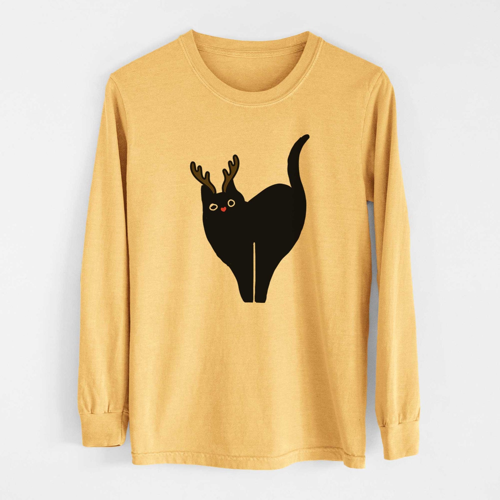 Red Nose Black Cat - Bella - Heavyweight 100% Cotton Long Sleeve