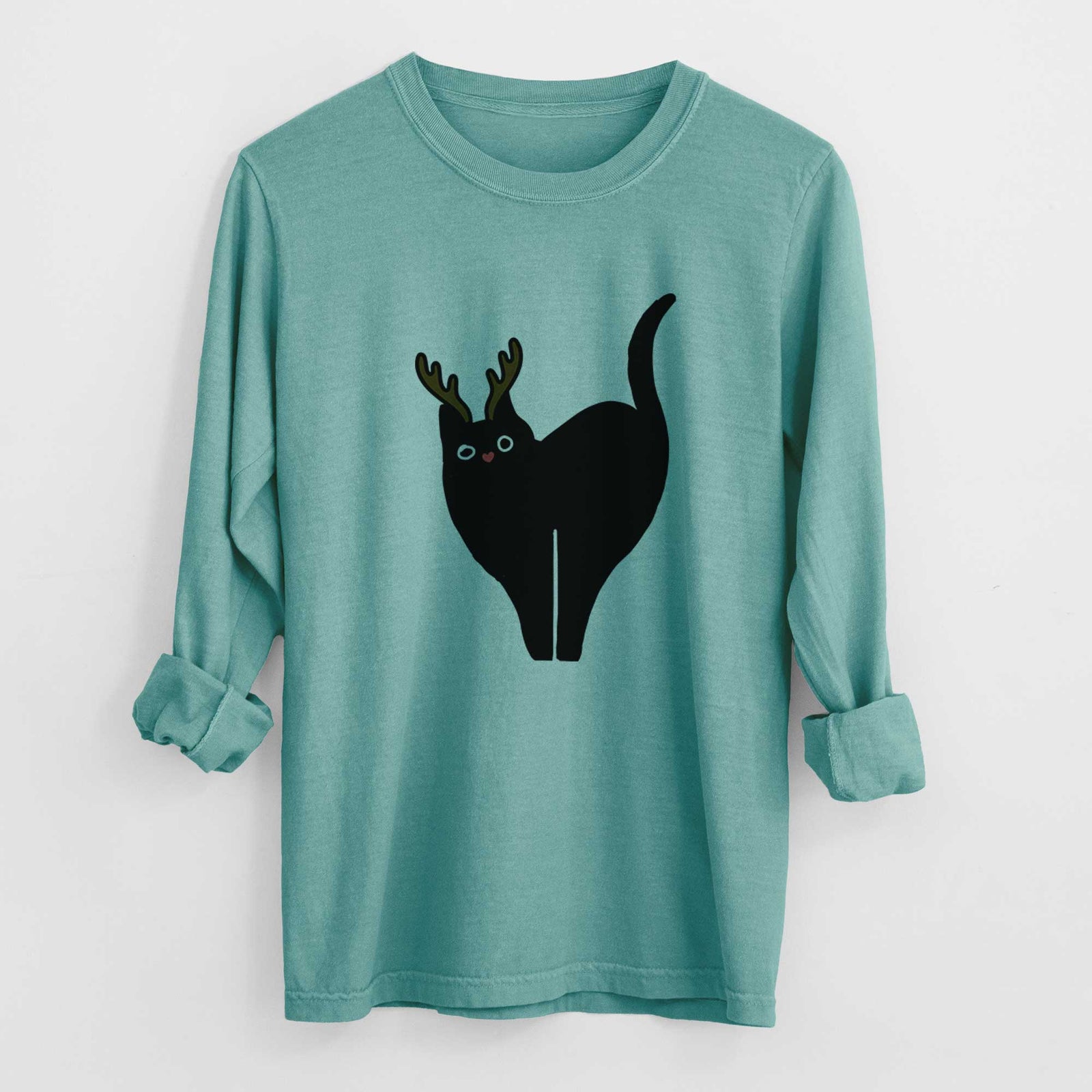 Red Nose Black Cat - Bella - Heavyweight 100% Cotton Long Sleeve