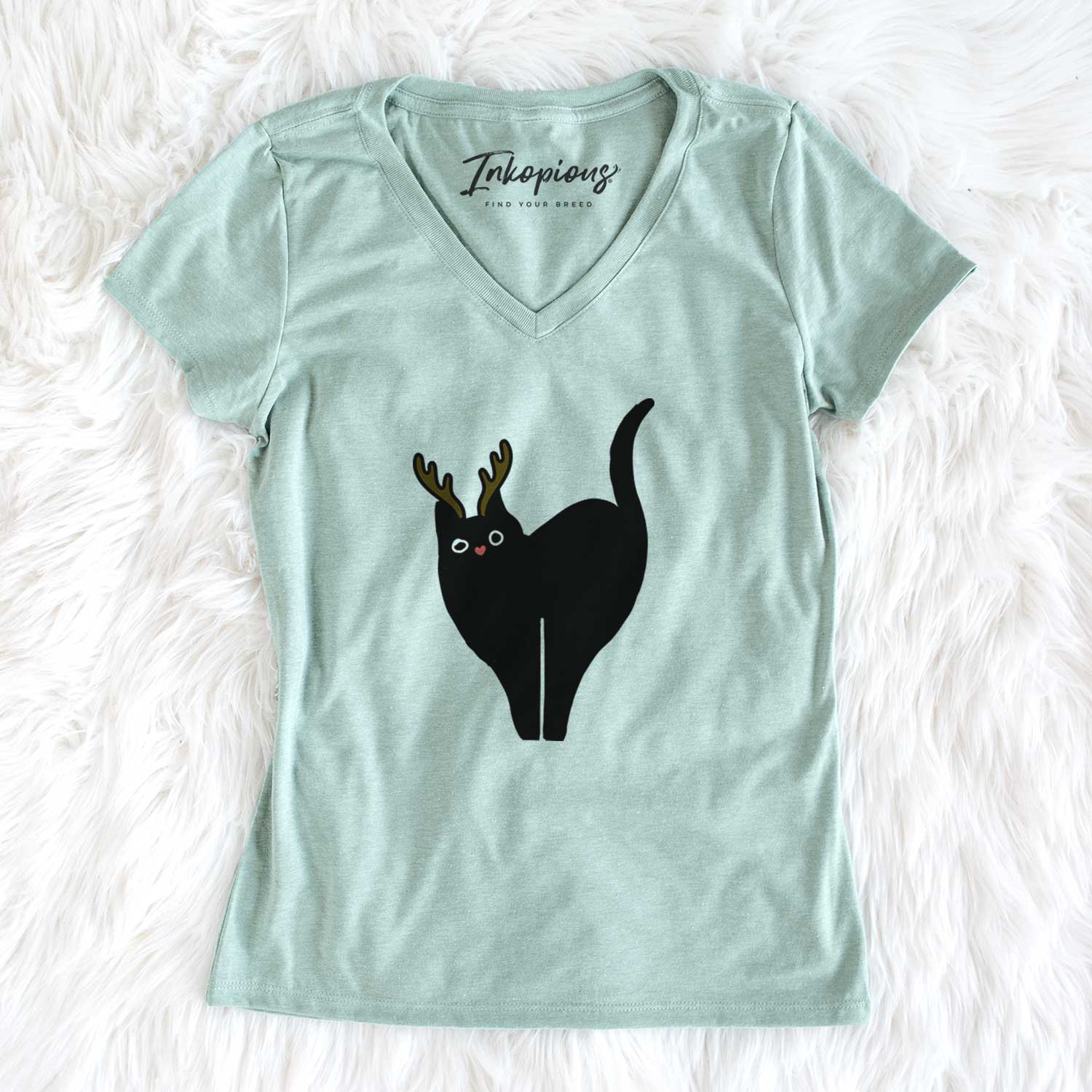 Red Nose Black Cat - Bella - Women's V-neck Shirt
