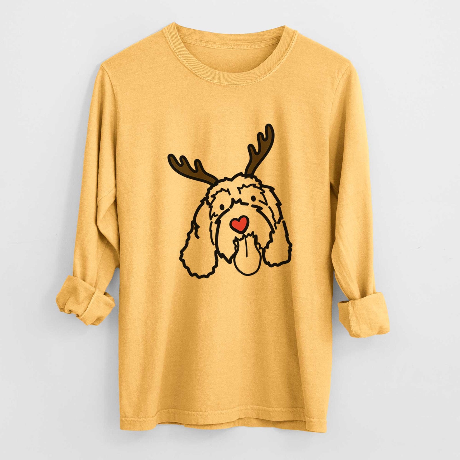 Red Nose Portguese Water Dog - Bo - Heavyweight 100% Cotton Long Sleeve