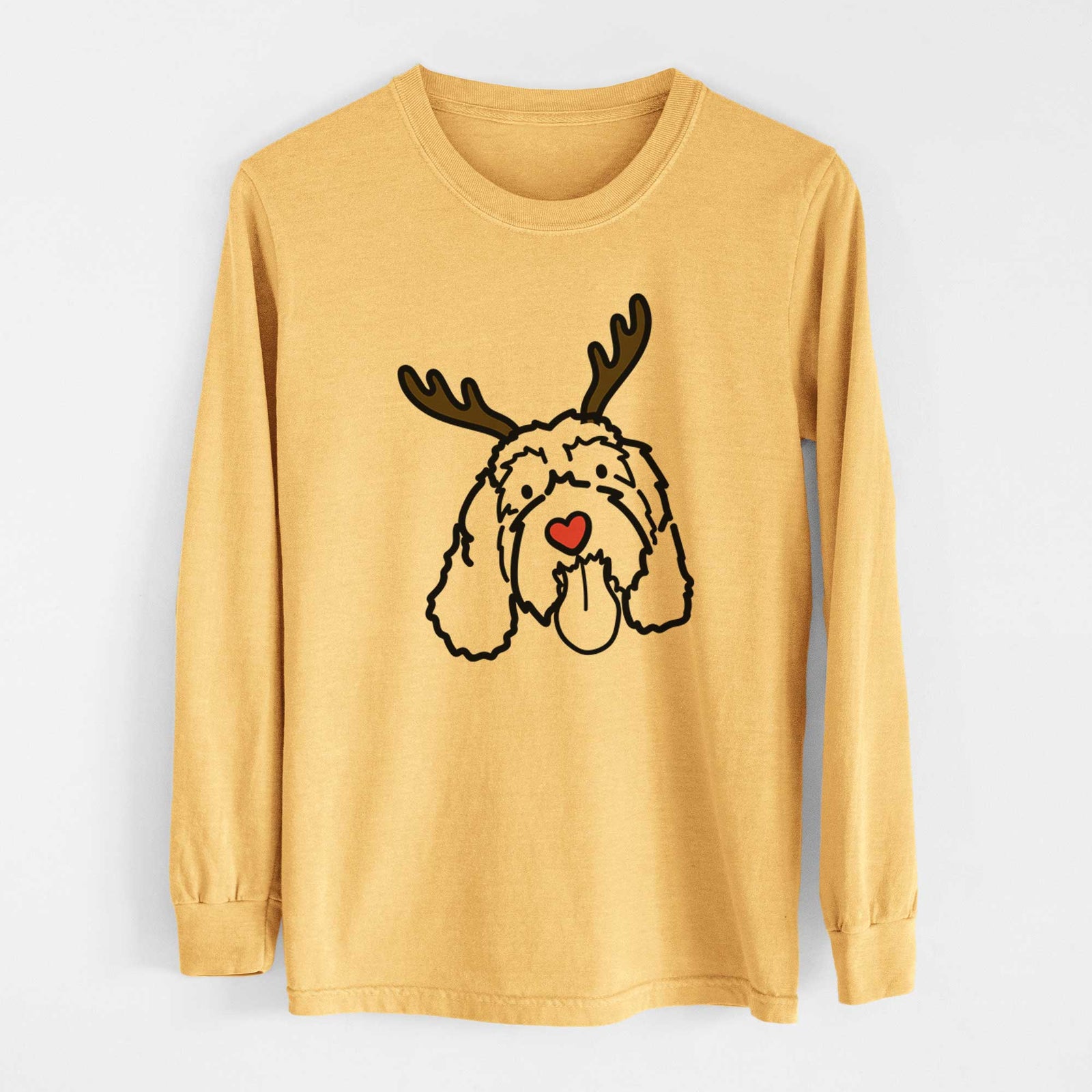 Red Nose Portguese Water Dog - Bo - Heavyweight 100% Cotton Long Sleeve