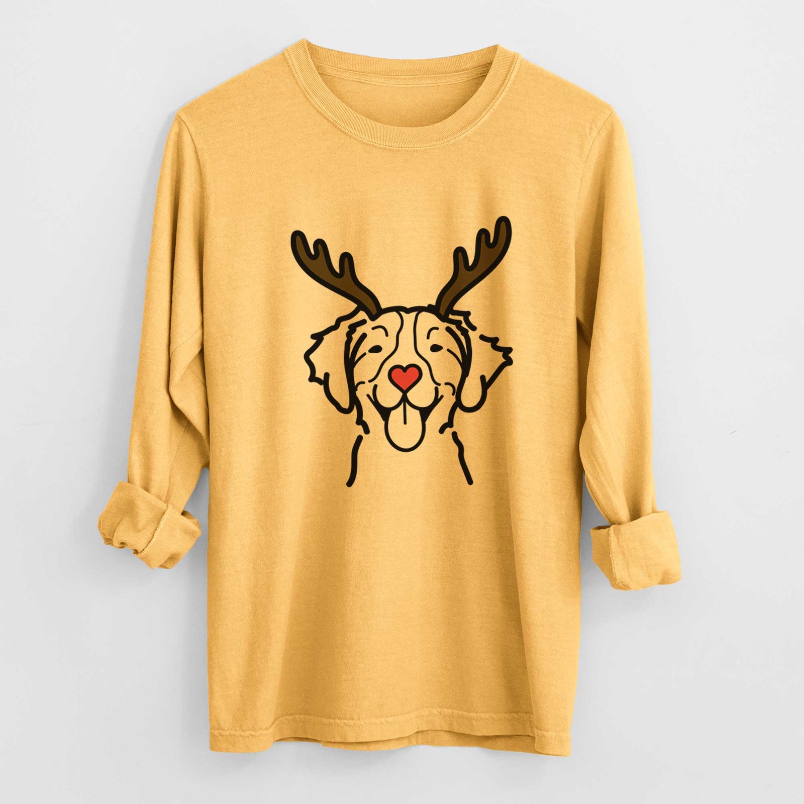 Red Nose Brittany - Heavyweight 100% Cotton Long Sleeve