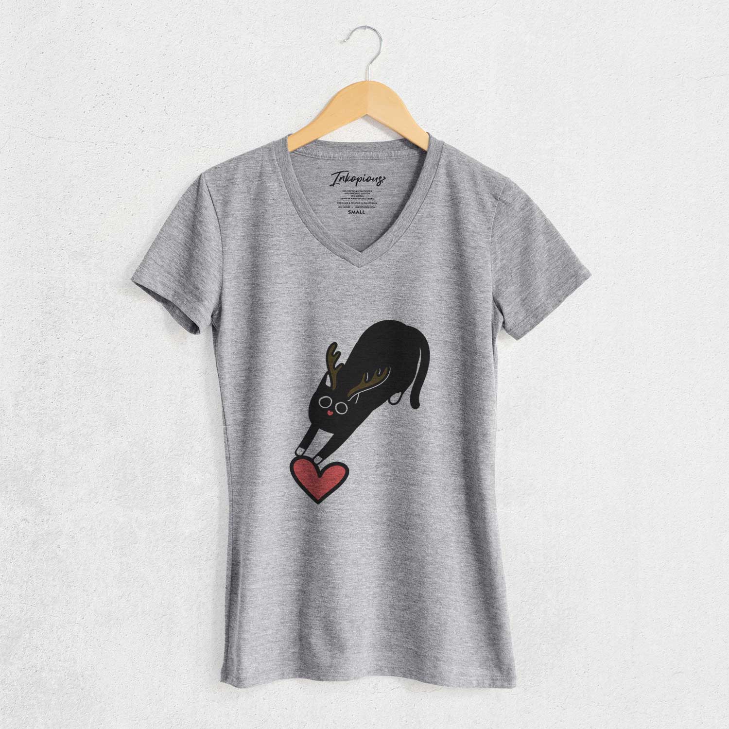Red Nose Black Cat - Bug - Women's V-neck Shirt