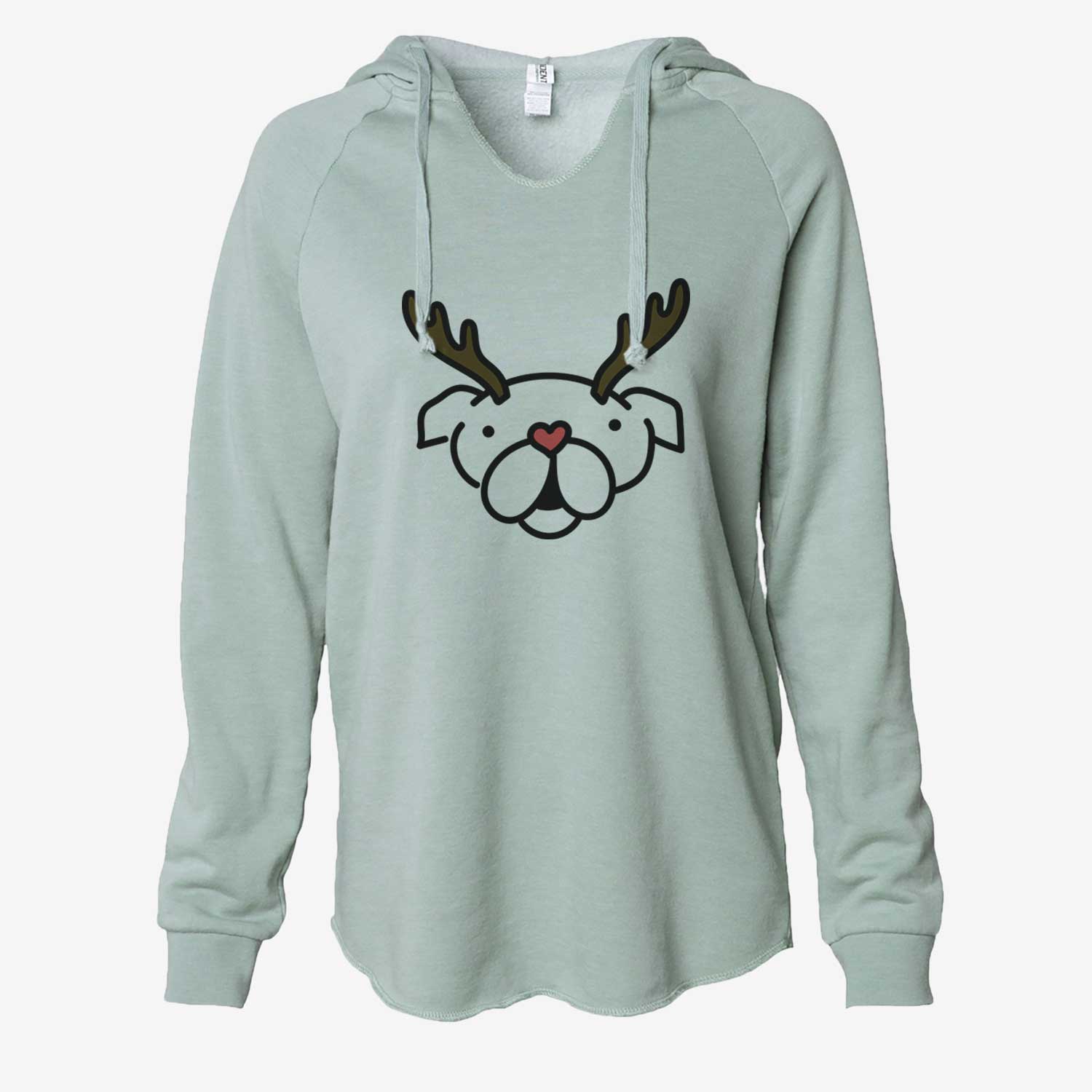 Red Nose English Bulldog - Cali Wave Hooded Sweatshirt