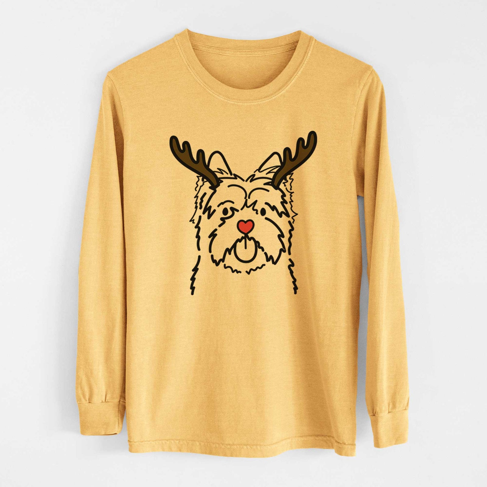 Red Nose Cairn Terrier - Heavyweight 100% Cotton Long Sleeve