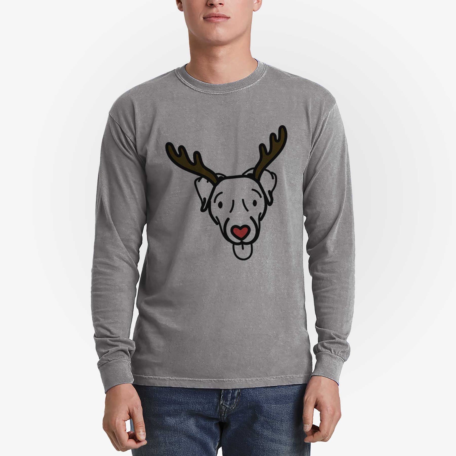 Red Nose Jack Russell Terrier - Cammy - Heavyweight 100% Cotton Long Sleeve