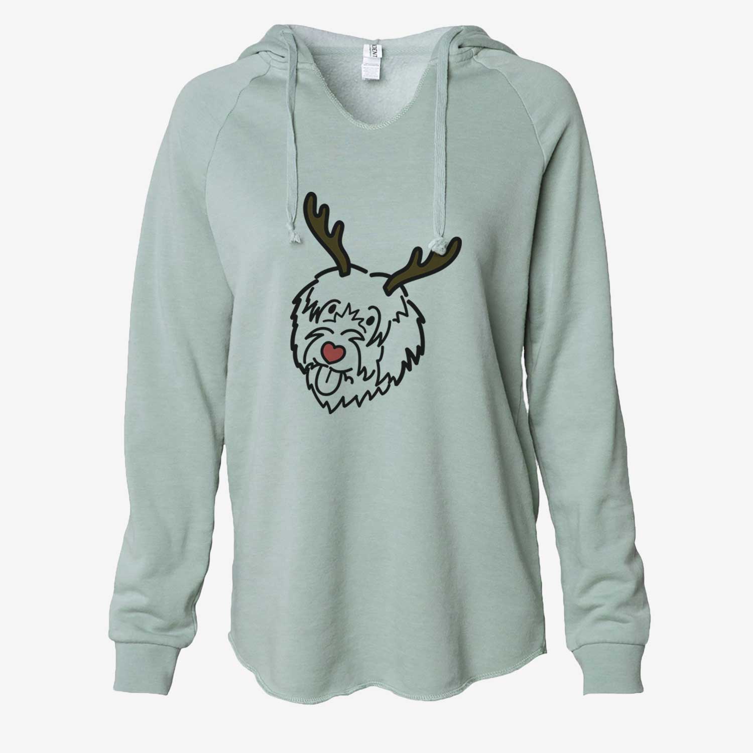 Red Nose Catalan Sheepdog - Cali Wave Hooded Sweatshirt