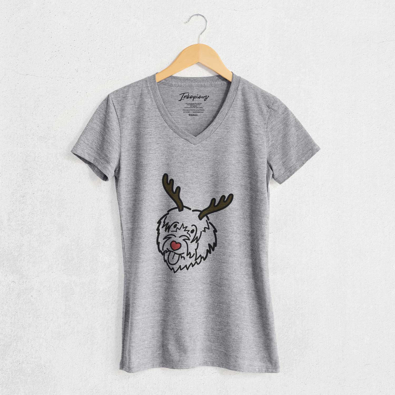 Red Nose Catalan Sheepdog - Women's V-neck Shirt