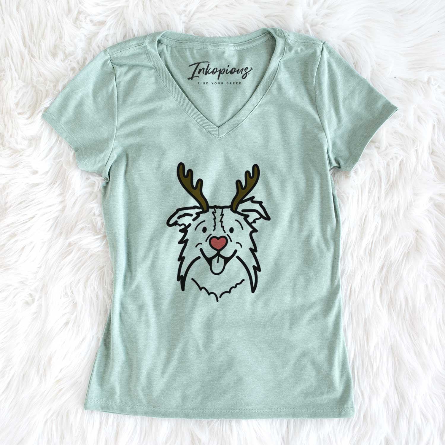 Red Nose Border Collie - Cricket - Women's V-neck Shirt