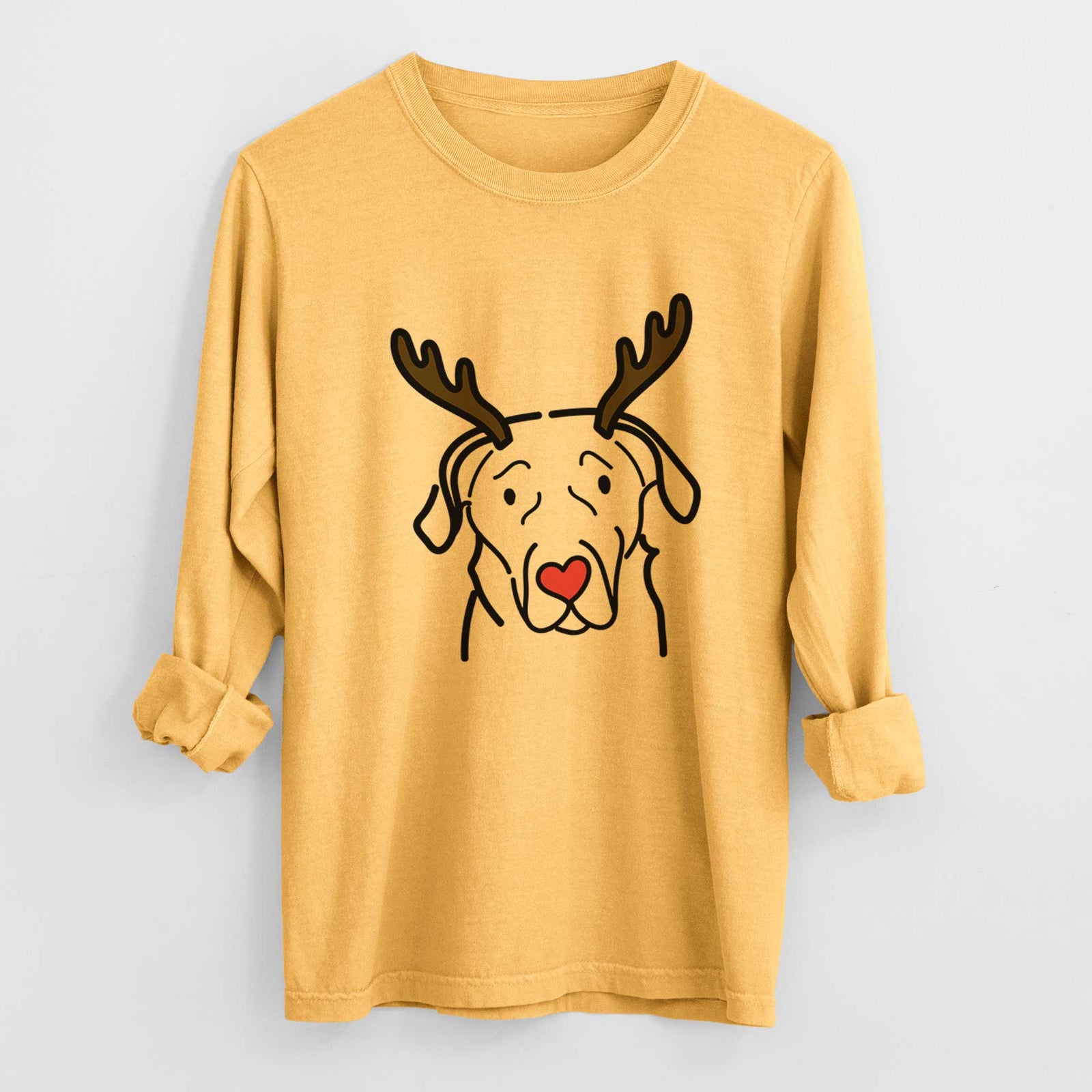 Red Nose English Labrador - Heavyweight 100% Cotton Long Sleeve