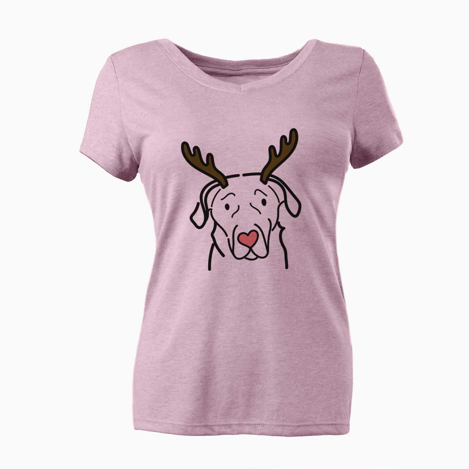 Red Nose English Labrador - Women's V-neck Shirt