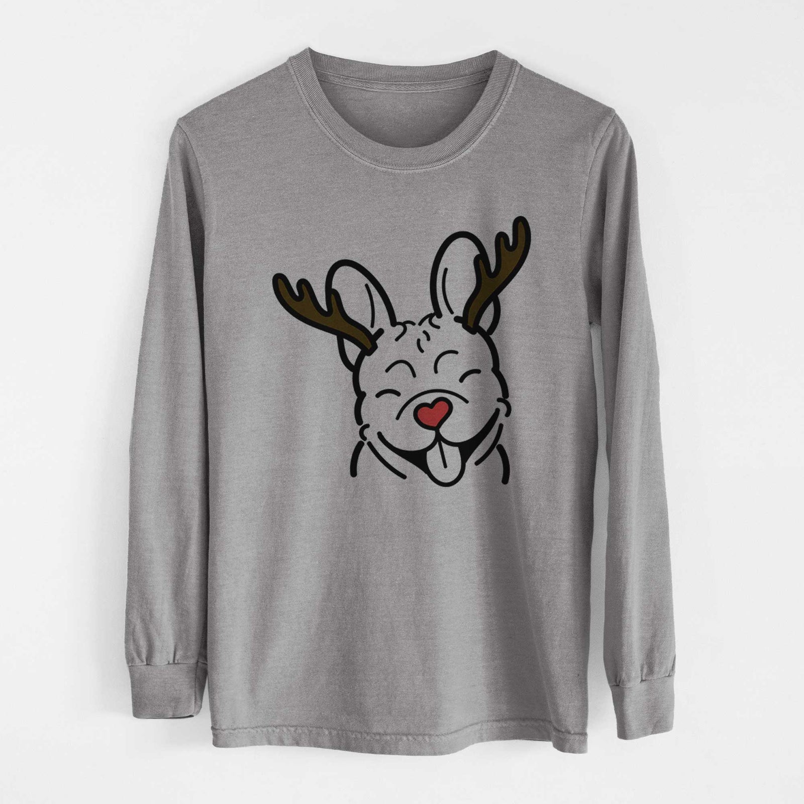 Red Nose French Bulldog - Heavyweight 100% Cotton Long Sleeve