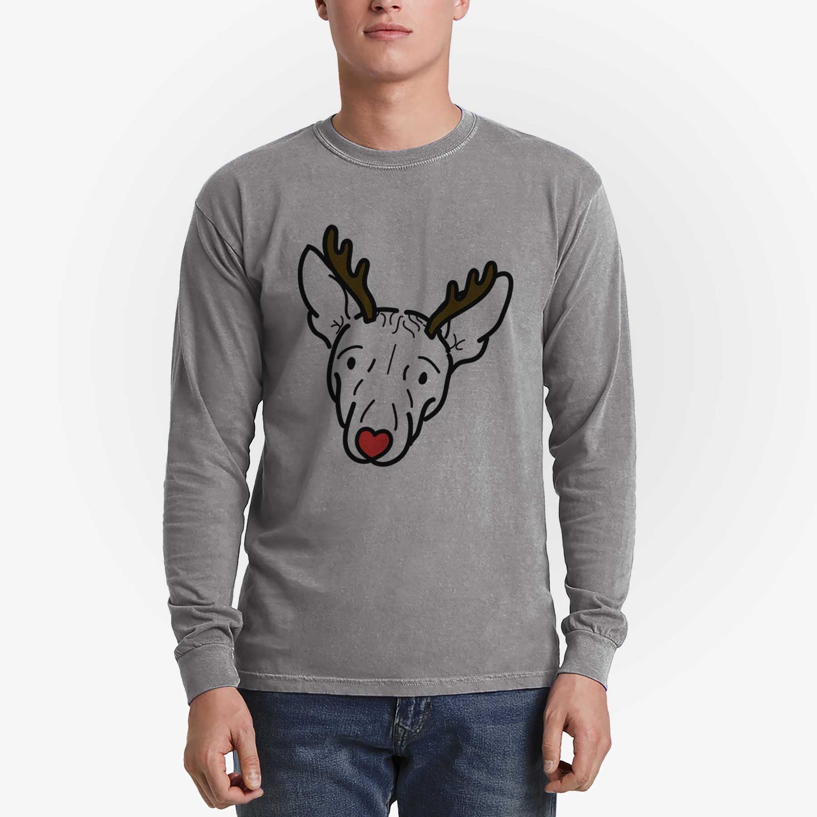 Red Nose American Hairless Terrier - Georgia - Heavyweight 100% Cotton Long Sleeve