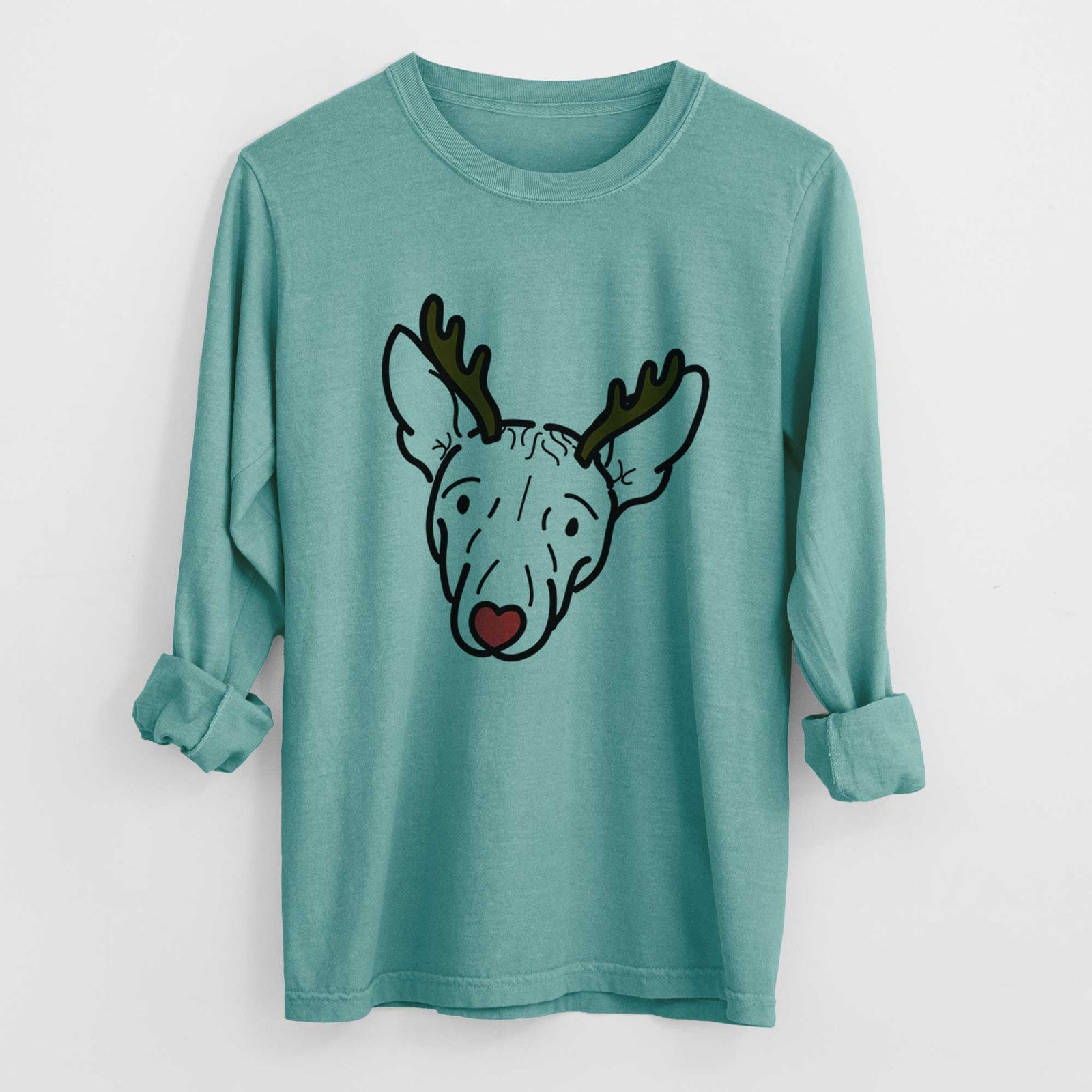 Red Nose American Hairless Terrier - Georgia - Heavyweight 100% Cotton Long Sleeve