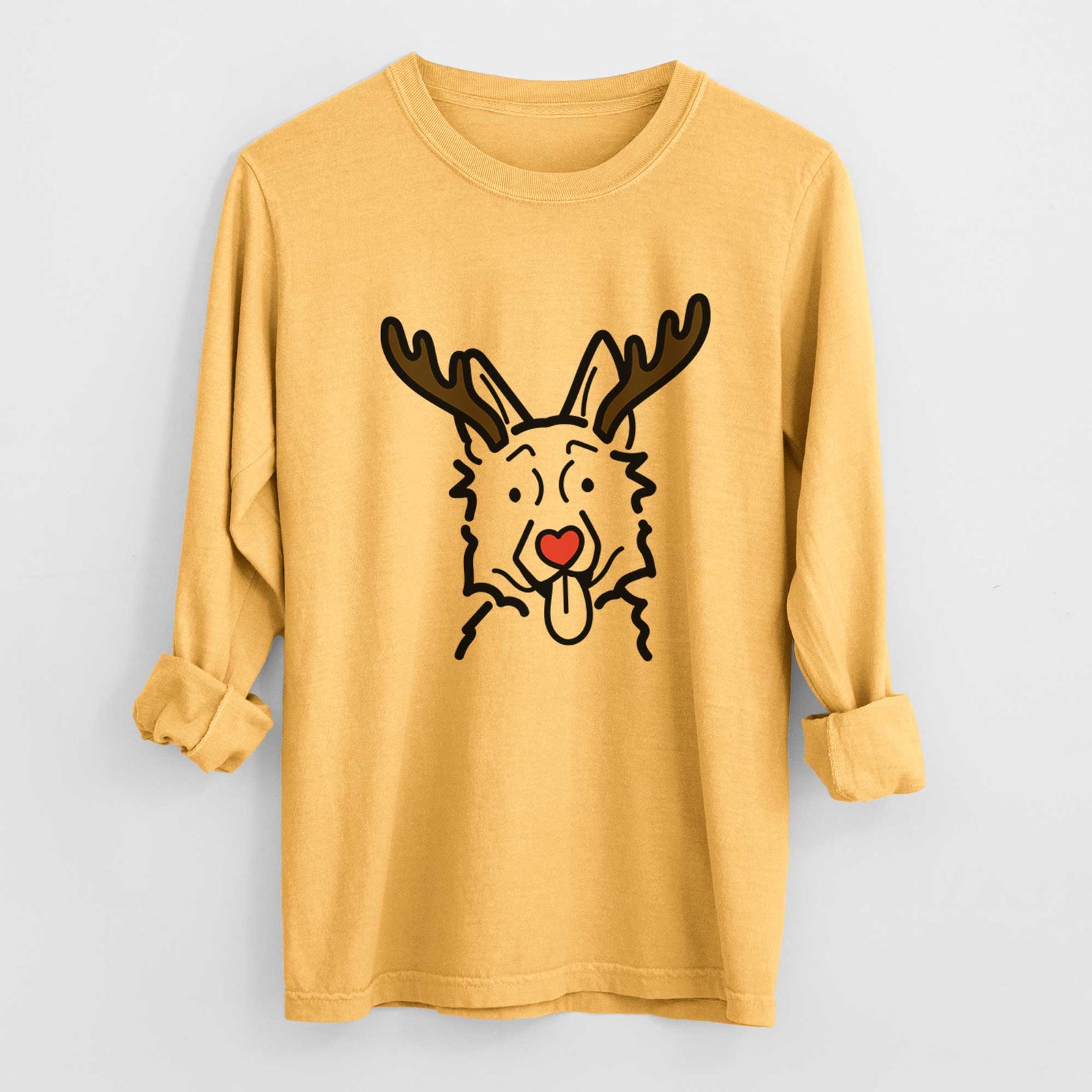 Red Nose German Shepherd - Heavyweight 100% Cotton Long Sleeve