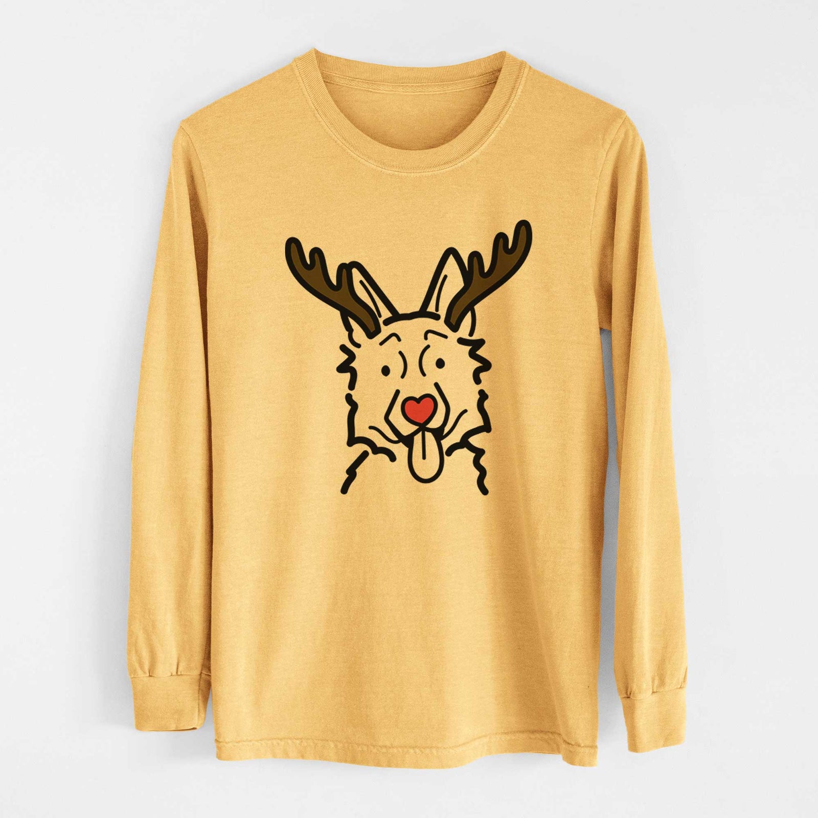 Red Nose German Shepherd - Heavyweight 100% Cotton Long Sleeve