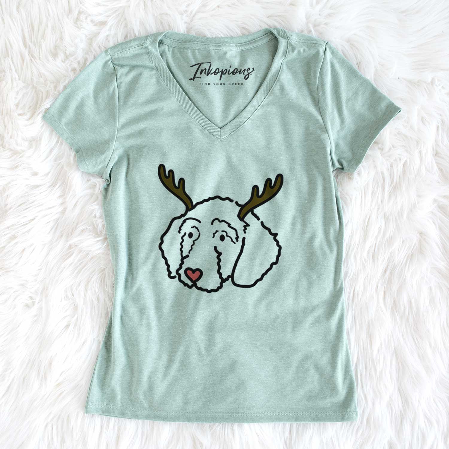 Red Nose Goldendoodle - Hanna - Women's V-neck Shirt