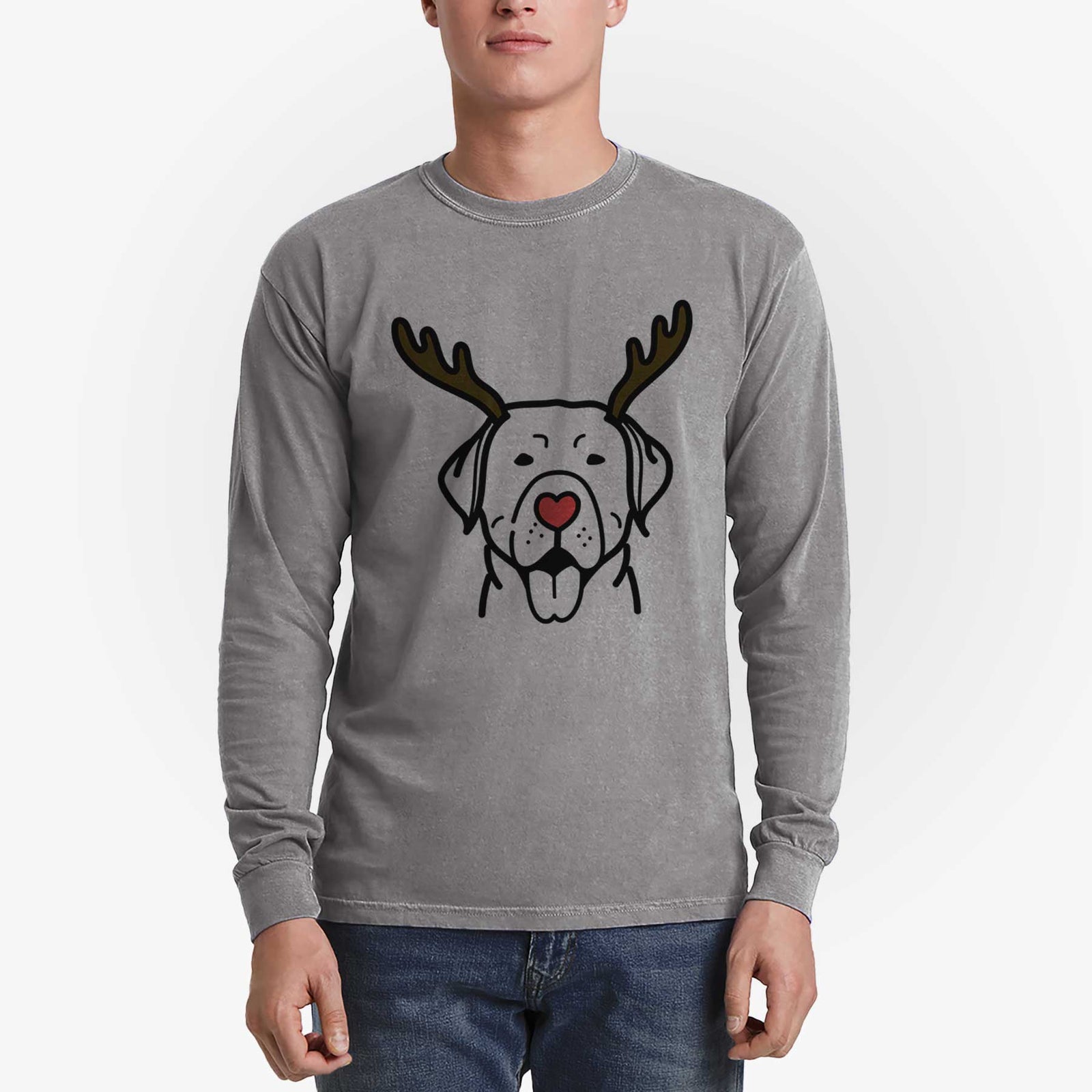 Red Nose Labrador Retriever - Heavyweight 100% Cotton Long Sleeve