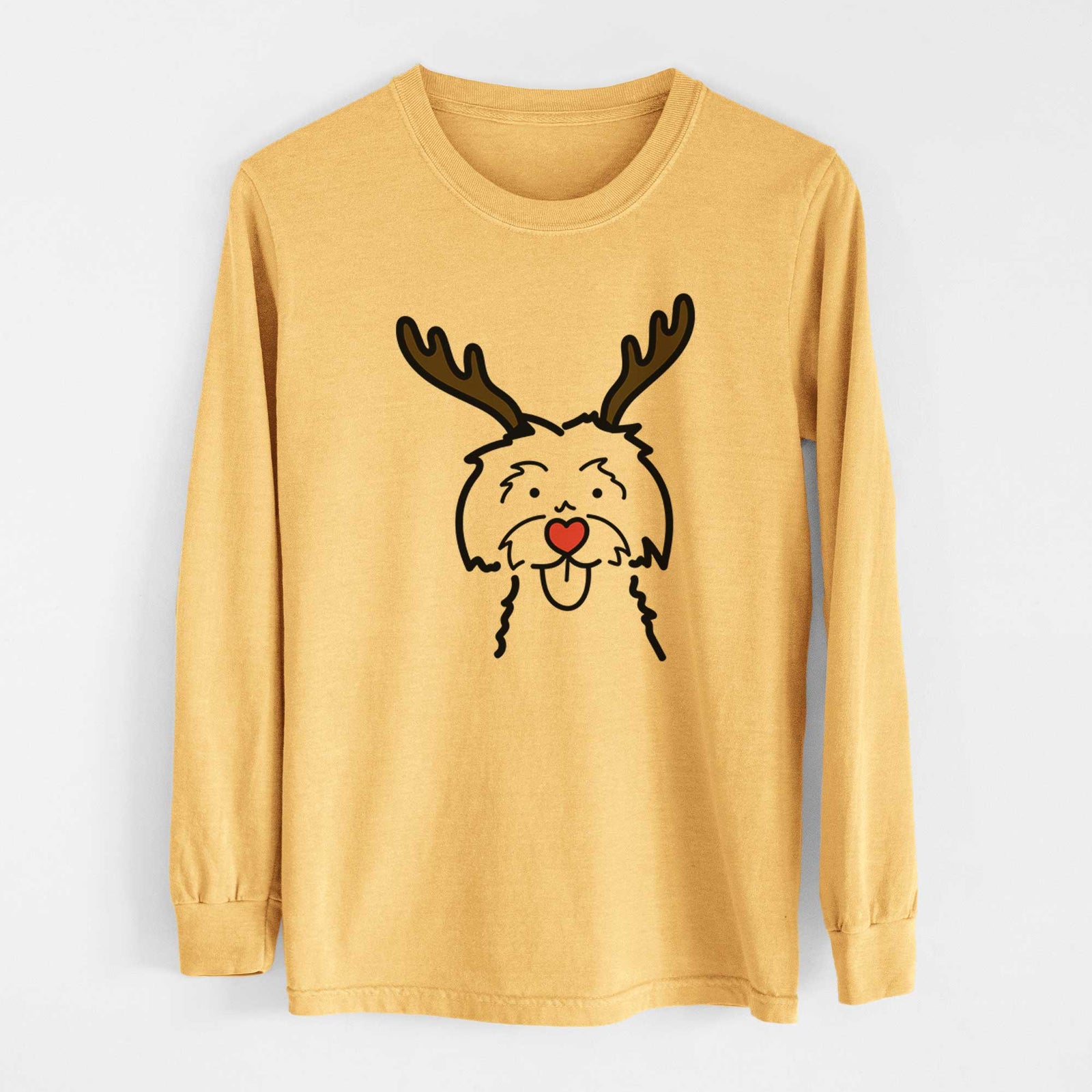 Red Nose Maltese - Heavyweight 100% Cotton Long Sleeve