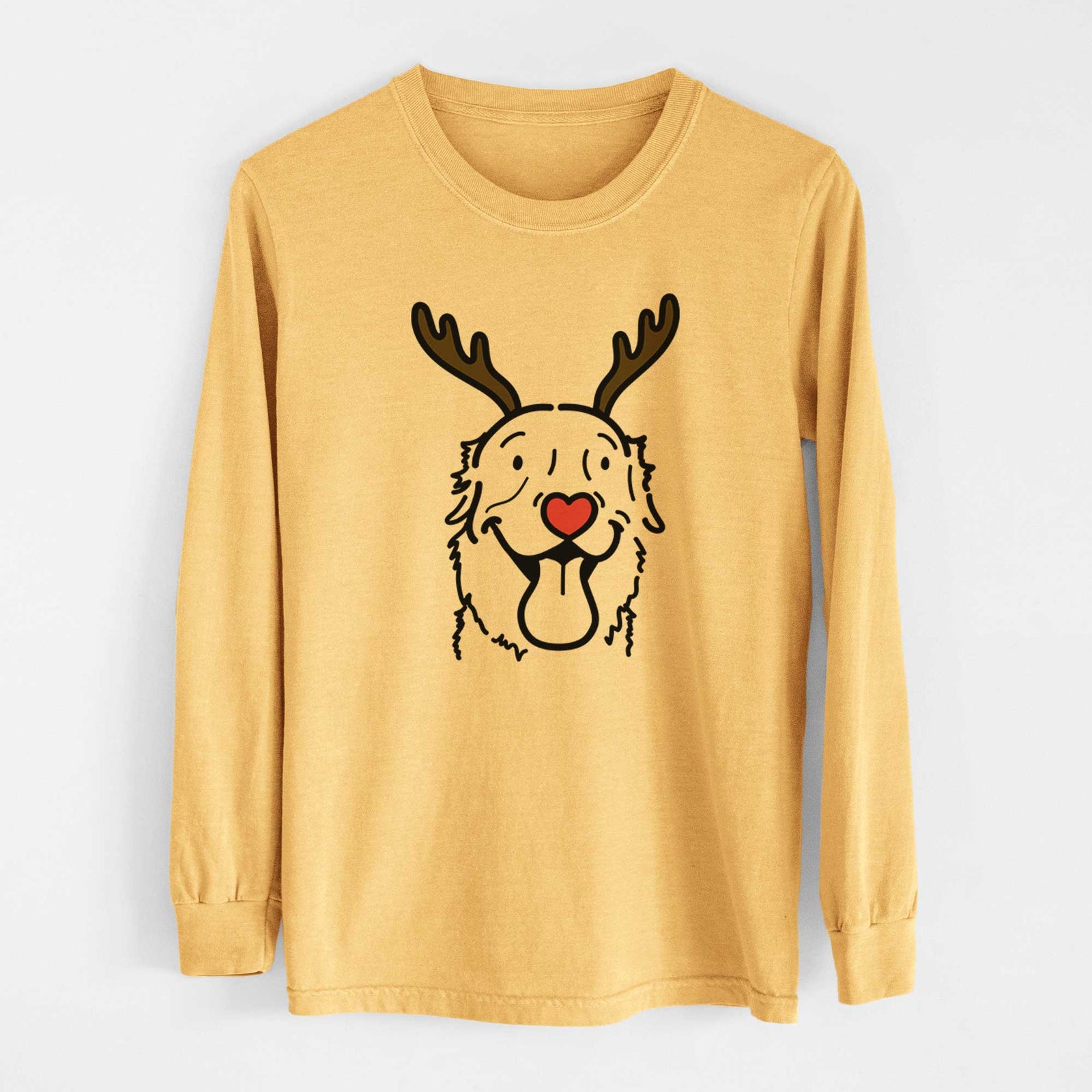 Red Nose Golden Retriever - Maple - Heavyweight 100% Cotton Long Sleeve