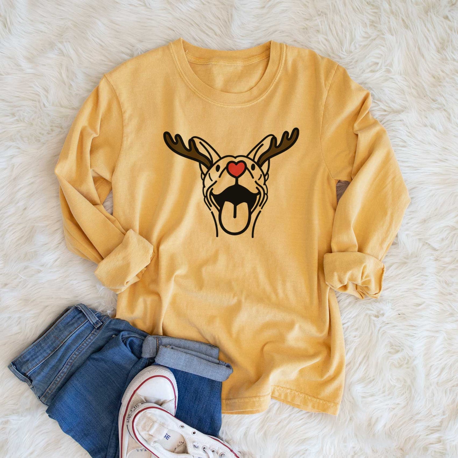 Red Nose Basenji - Merlin - Heavyweight 100% Cotton Long Sleeve