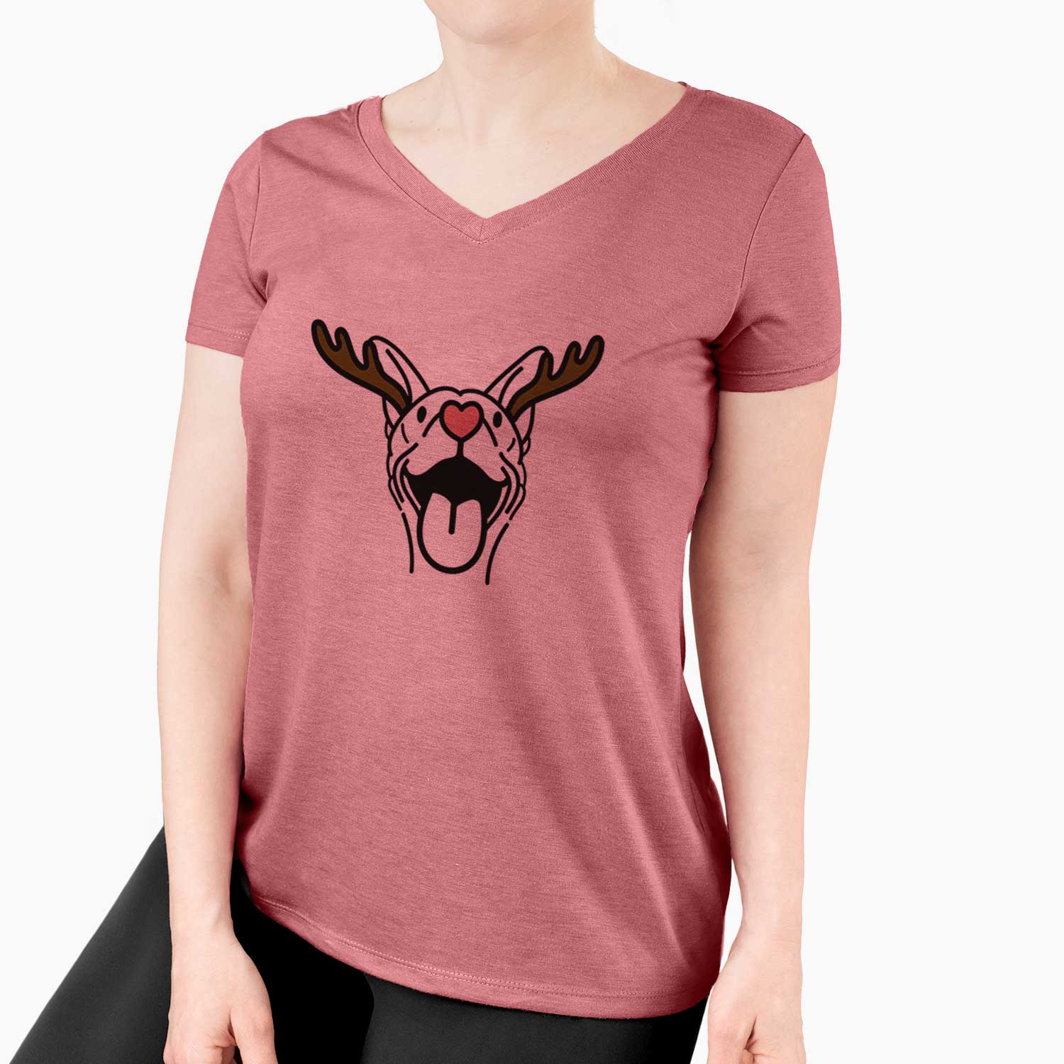 Red Nose Basenji - Merlin - Women's V-neck Shirt