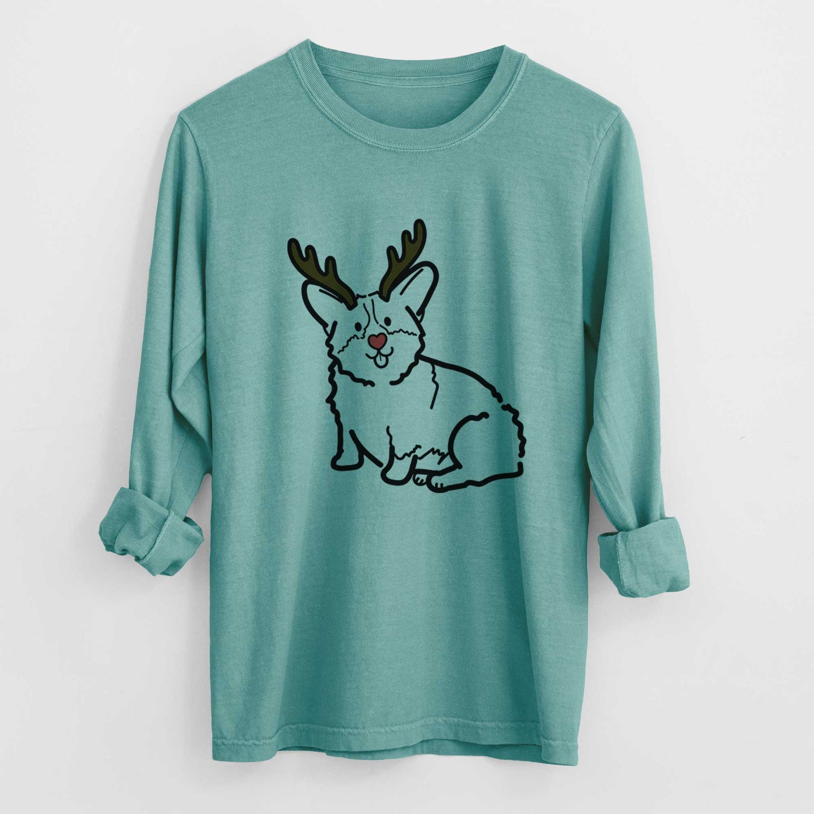 Red Nose Pembroke Welsh Corgi - Millie - Heavyweight 100% Cotton Long Sleeve